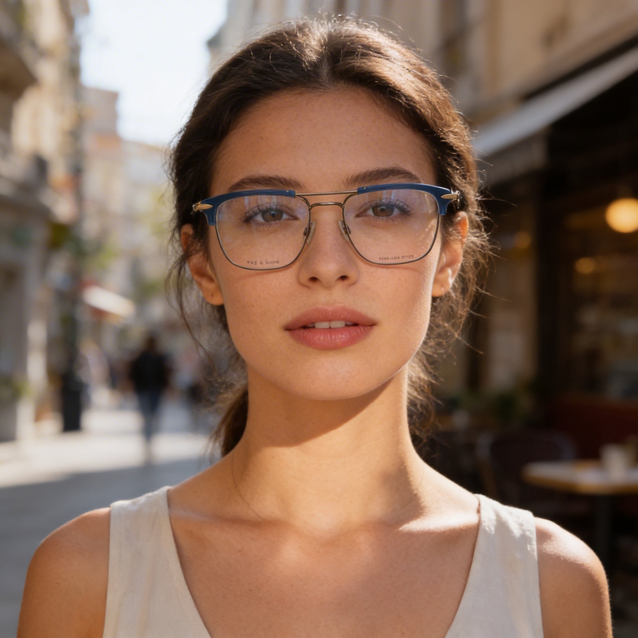 Rag & Bone Modern Women's Eyeglasses with Alloy Steel Frame Material in Black, 54mm Lens Width, Photo 5
