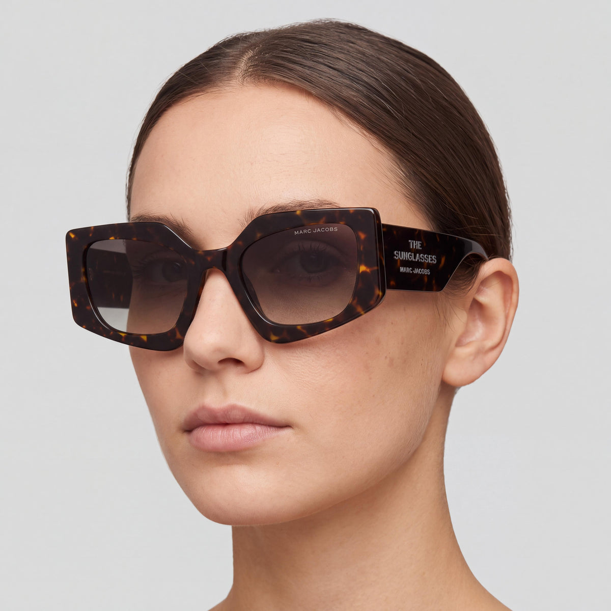 Marc Jacobs 774/S gafas de sol clásicas para mujer, protección UV 400, montura de propionato color habana oscuro, lentes marrones degradadas de 53 mm, Photo 5
