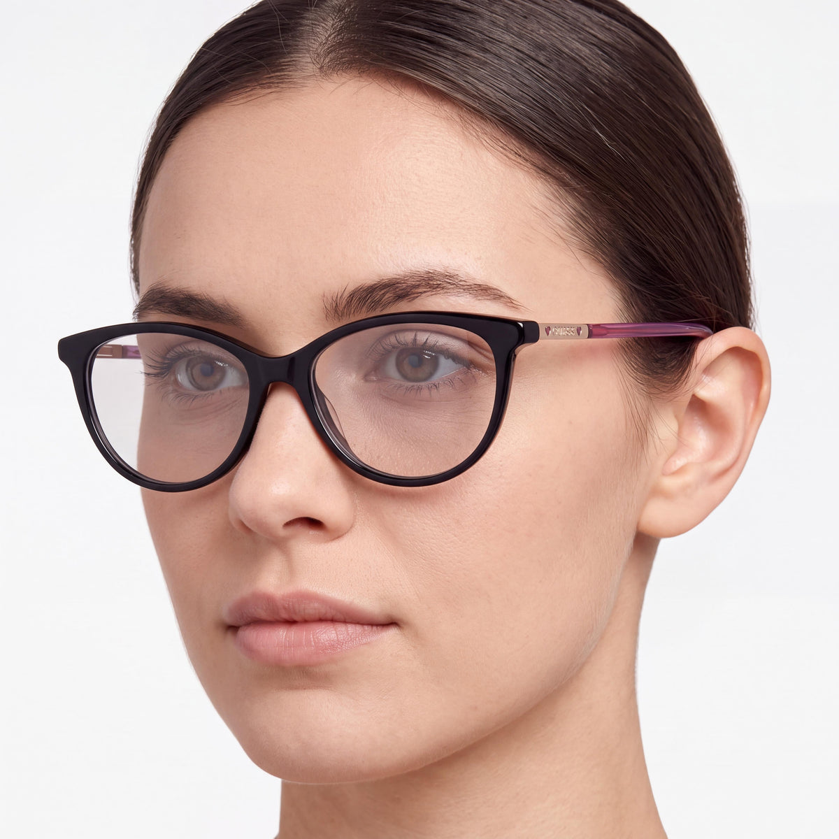 GUESS 9233 Women's Black Plastic Modern Eyeglasses Transparent Non-Polarized Lenses 47-13-135, Photo 4