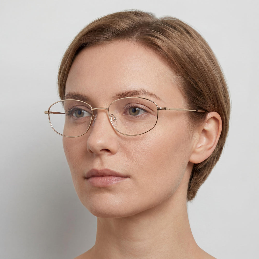 Gafas de acetato unisex Flexon W3039, color dorado brillante, ancho de lente de 50 mm, puente de 18 mm, patillas de 135 mm