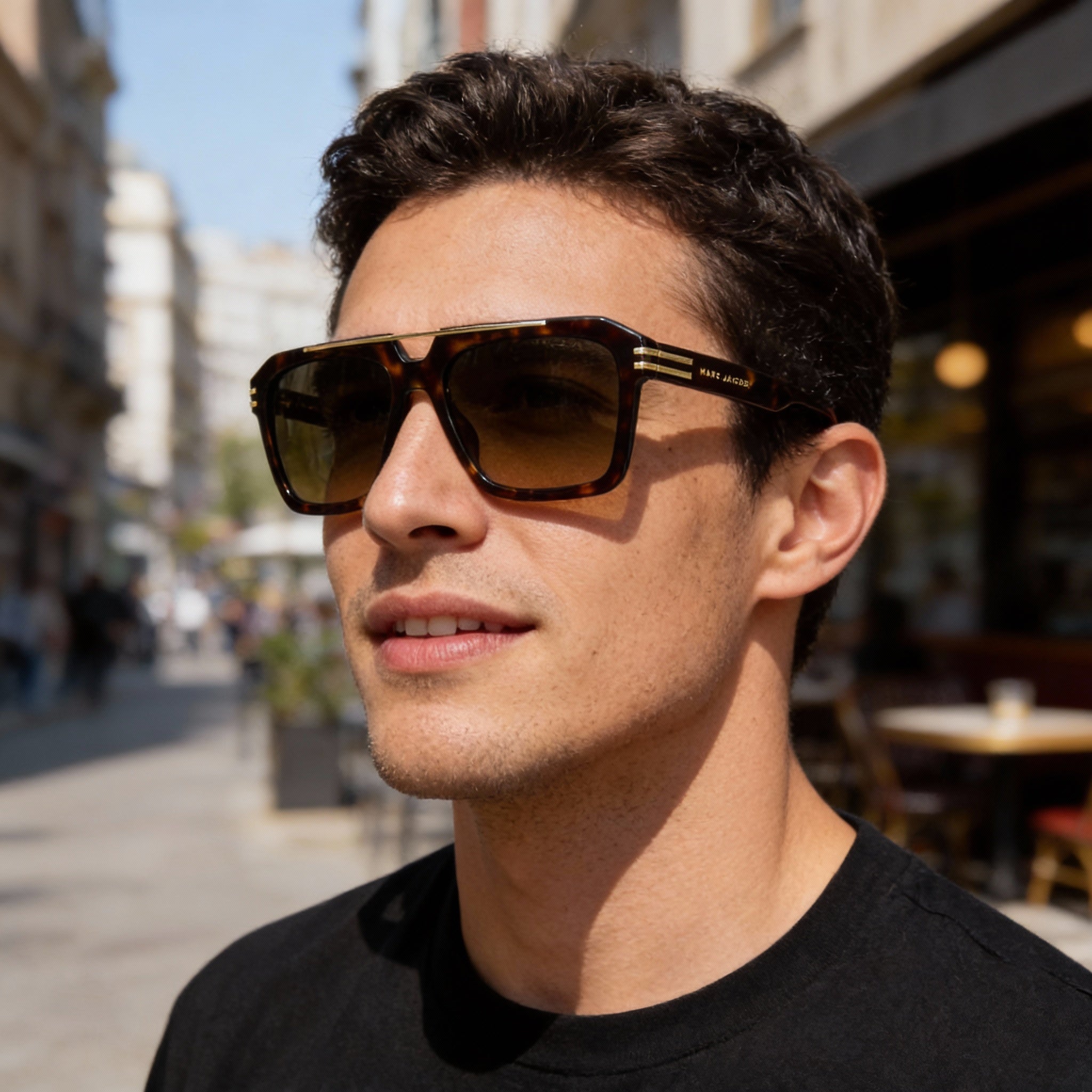 Gafas de sol Marc Jacobs MARC 752/S para hombre, estilo casual, de acetato, con montura Havana y lentes marrones con degradado verde, protección UV, 57 mm, Photo 6