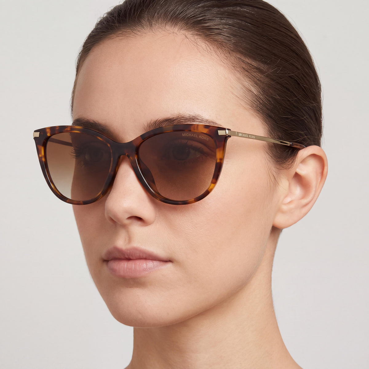 Michael Kors 0mk2150u Women's Cat Eye Dark Tortoise Brown Gradient Plastic Frame Polycarbonate Lens Sunglasses UV Protection 56mm, Photo 3