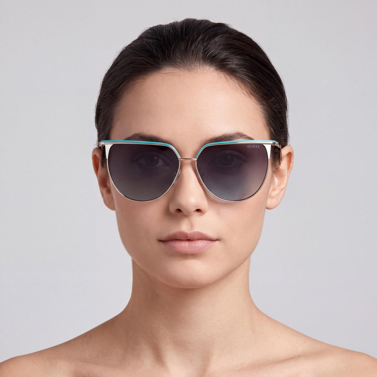 Gafas de sol cuadradas de acetato de GUESS by Marciano para mujer, a la moda, color rosa-Habana, lente marrón degradado, ancho de 58 mm, Photo 4