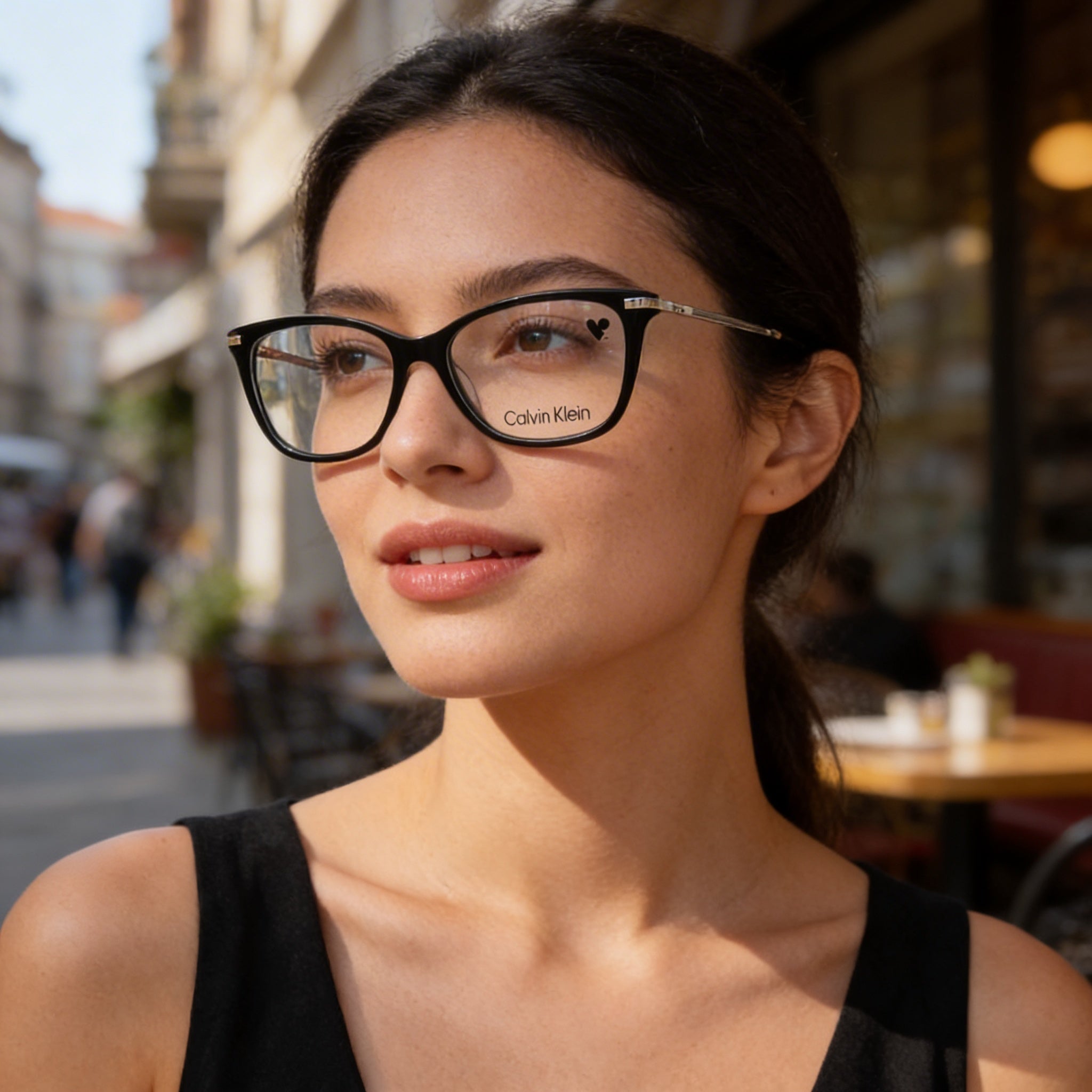 Calvin Klein Ck22501 Unisex Optical Frames, Cat Eye Full Rim, Shiny Black Plastic, 51mm, Photo 5