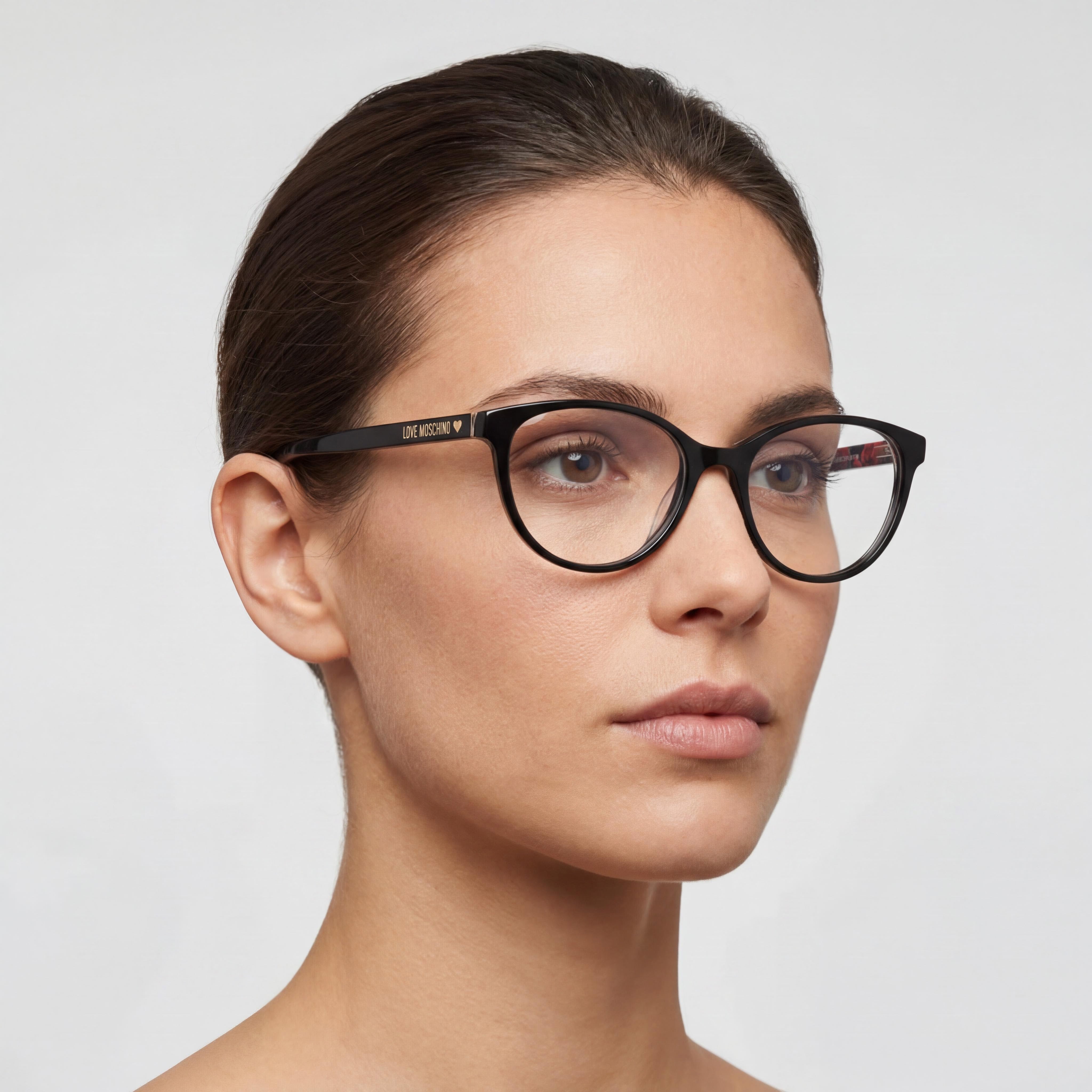 Gafas Love Moschino Mol525 Negras para Mujer 52-17-145, con lentes de demostración transparentes, listas para prescripción, Photo 4