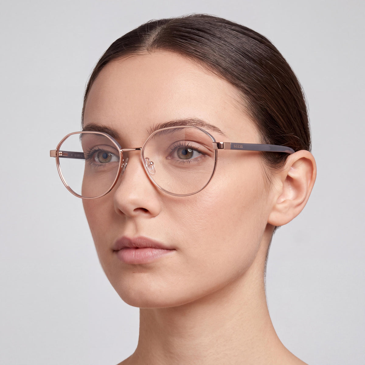 Marcolin Gu50124 Women's Metal Frame Eyewear with Polycarbonate Lenses, Rose Gold Grey, Size 51-16-140mm, Photo 4