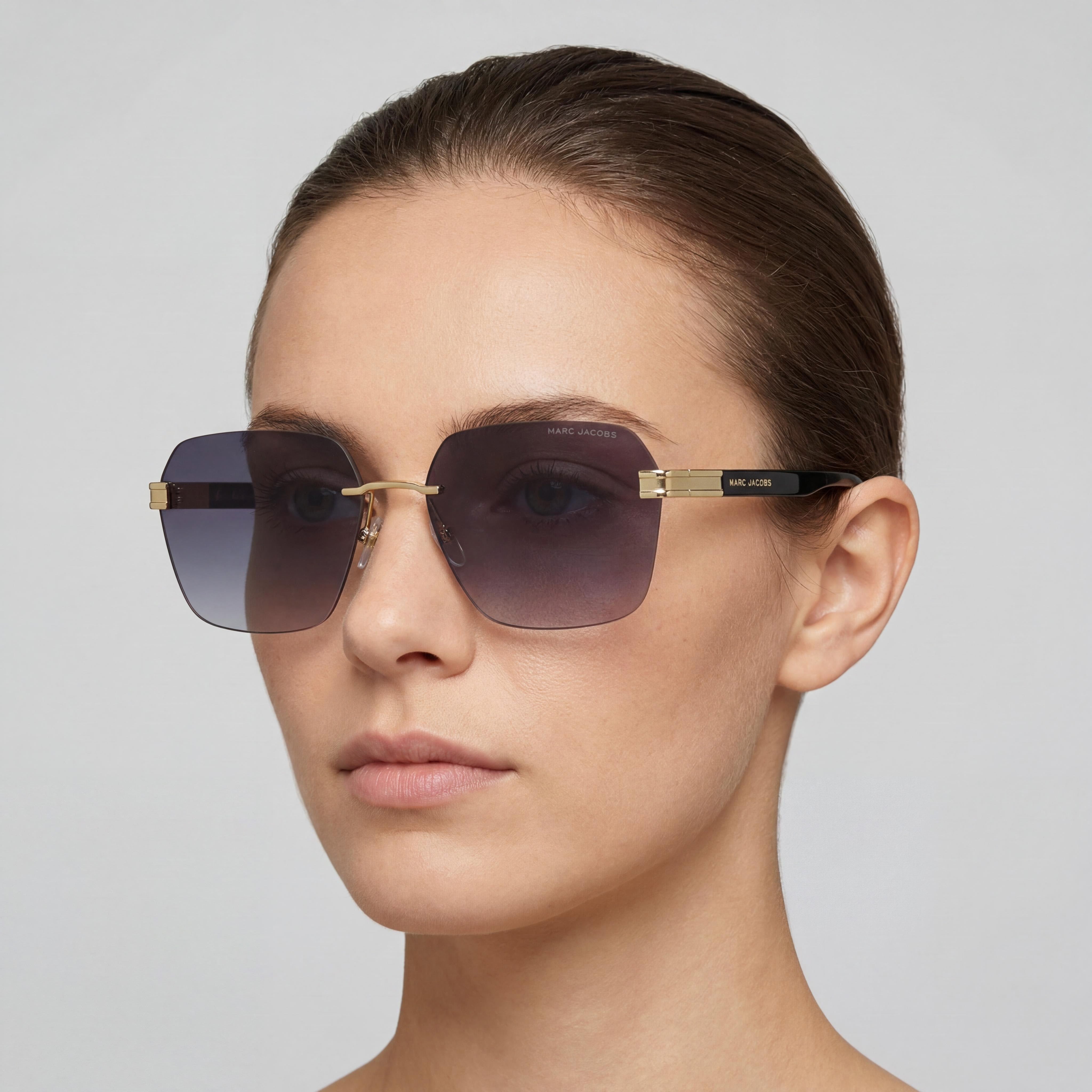 Marc Jacobs Casual Women's Black Metal Frame Sunglasses, Dark Grey Shaded Lenses, UV 400 Protection, 61mm, Photo 5