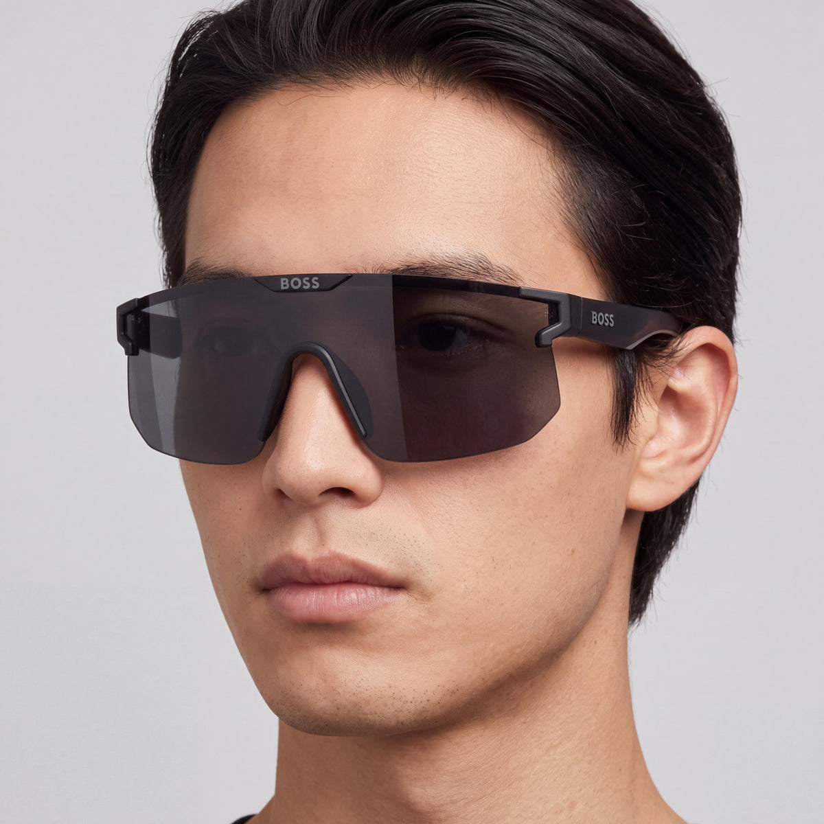Hugo Boss Boss 1500/S Unisex Matte Black Grey ECO POLYAMIDE Frame Grey High Contrast Non-Polarized UV Protected Sunglasses 99-01-125, Photo 4