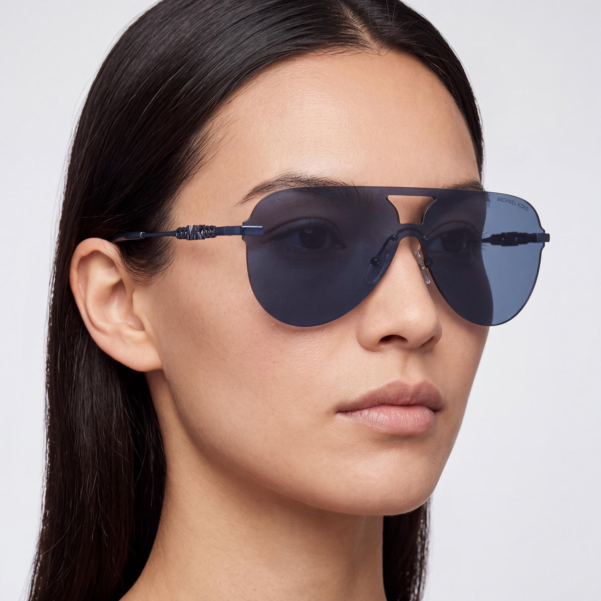 Michael Kors 1149 Cyprus Women's Aviator Metal Frame Sunglasses with Navy Lenses 100% UV Protection 37mm, Photo 3