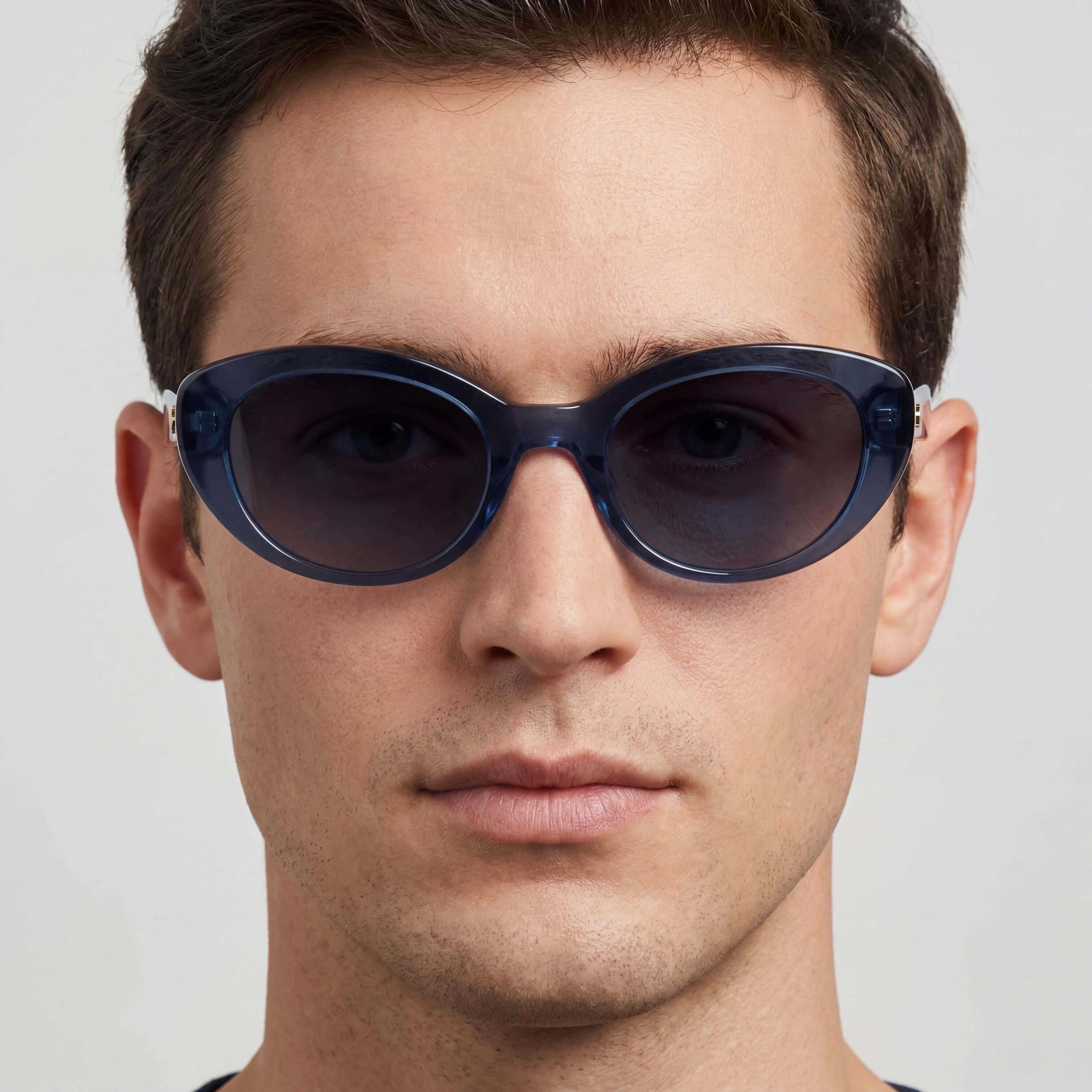 Kate Spade New York CRYSTAL/S Gafas de sol unisex de acetato ecológico azul con protección UV y lentes degradados gris oscuro de 51 mm, Photo 4