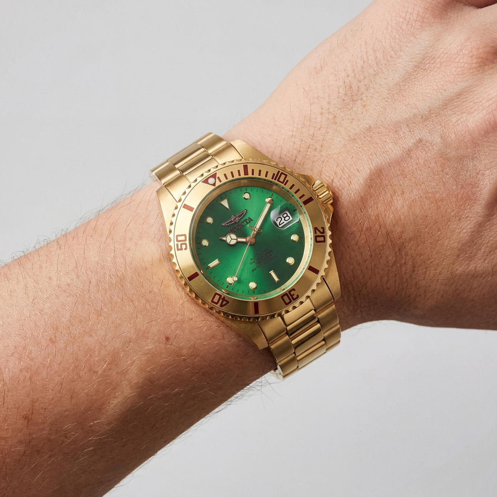Invicta Pro Diver 28665 Gold Green Men's Automatic Watch, 40mm
