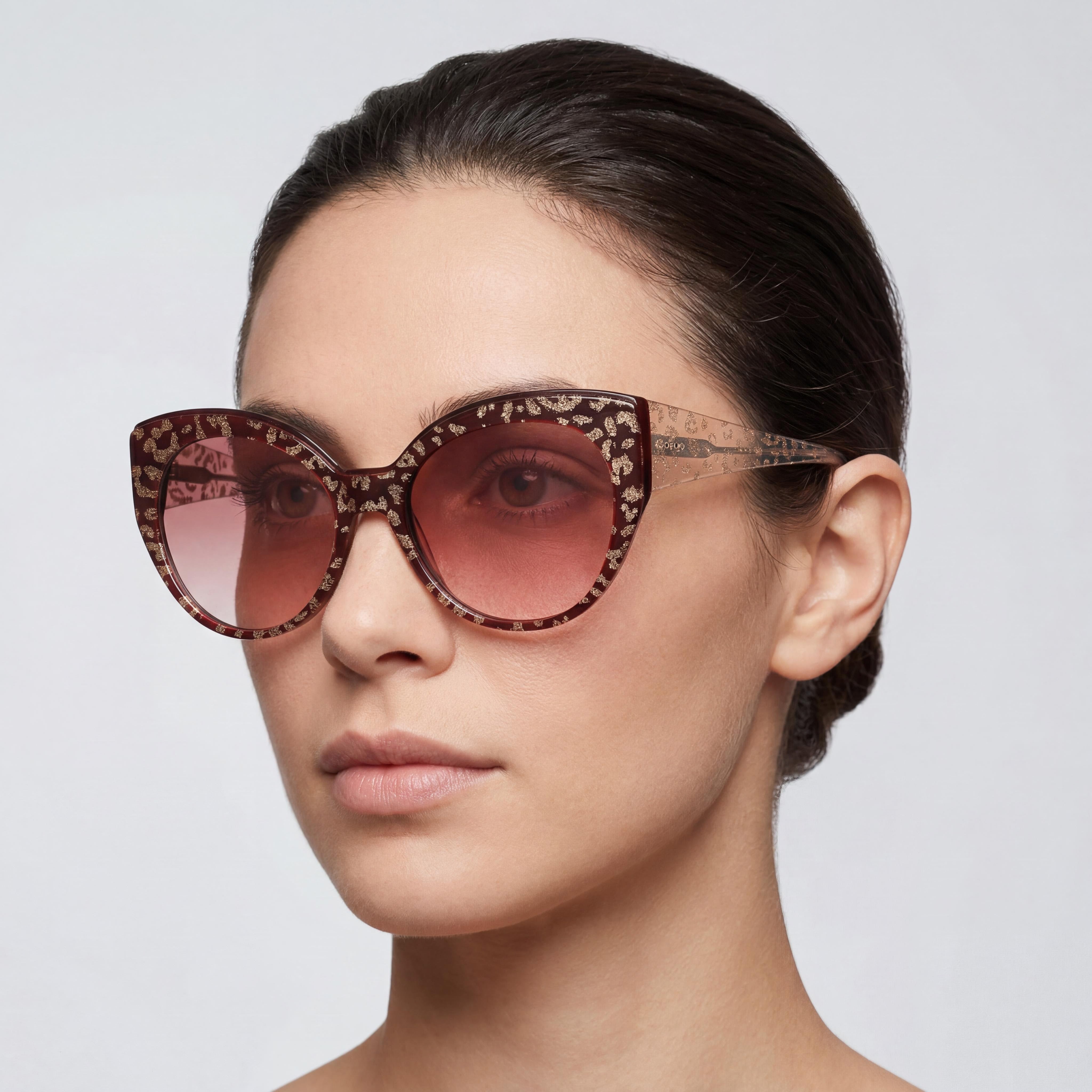 BEBE Bb7231 Women's Acetate Burgundy Animal Sunglasses 55-19-135, Photo 5