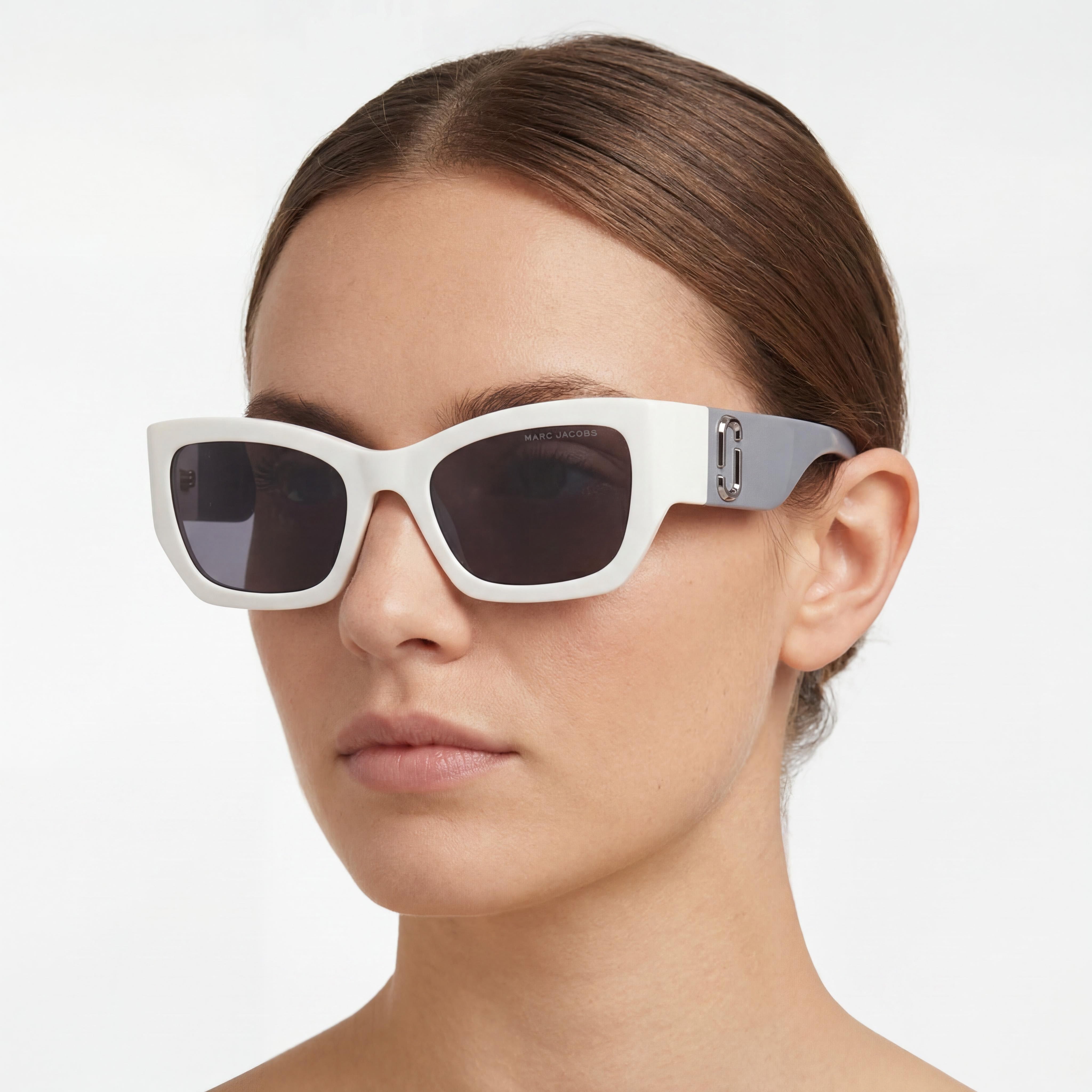Gafas de sol Marc Jacobs Cat Eye para mujer, montura negra-gris, lentes negras, protección UV del 100%, 53 mm, Photo 5