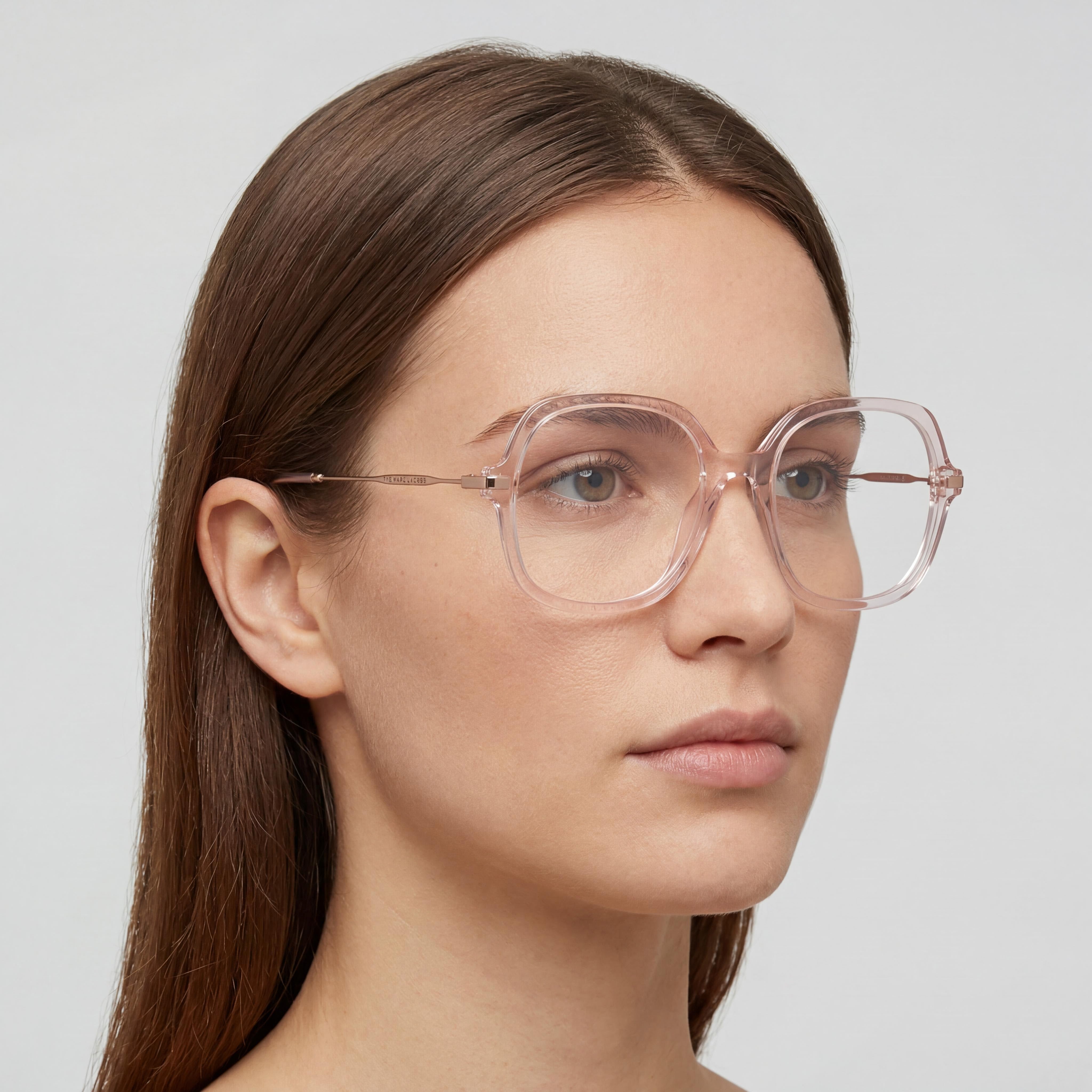 Gafas listas para graduar de acetato rosa con montura cuadrada para mujer Marc Jacobs Modern, con lentes de demostración transparentes 53-19-145, Photo 4