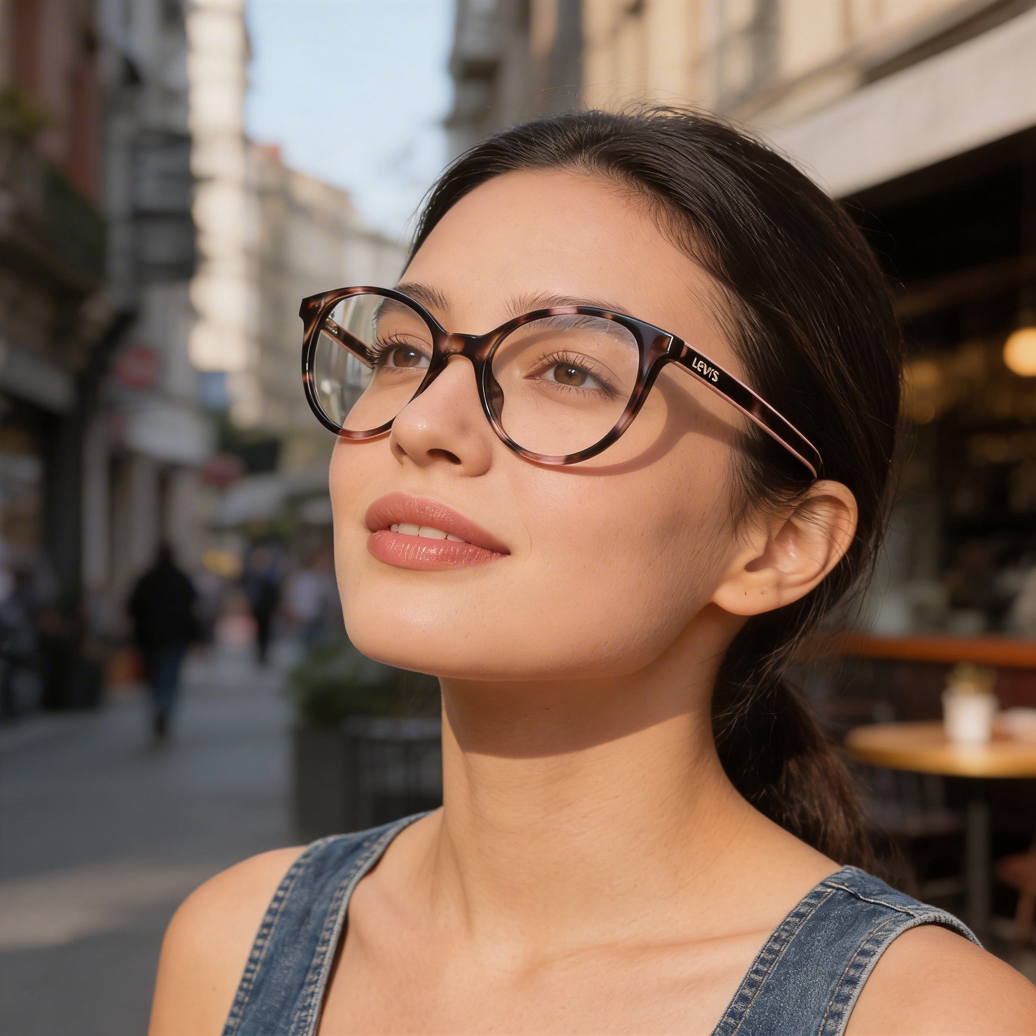 Levi's Lv 1031 Women's Pink Havana Plastic Optical Frames with Demo Lenses and Iconic Logo 51mm, Photo 6