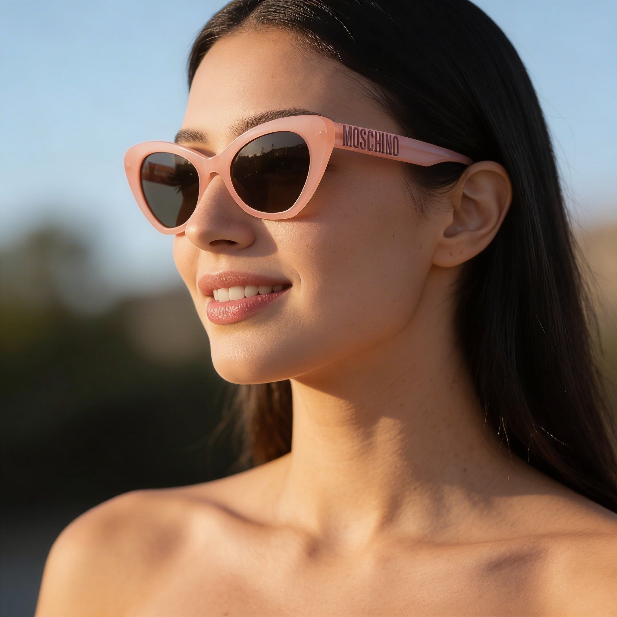 Gafas de sol Moschino Casual para mujer, montura de acetato naranja, lentes grises no polarizadas, protección UV, 51 mm, Photo 5