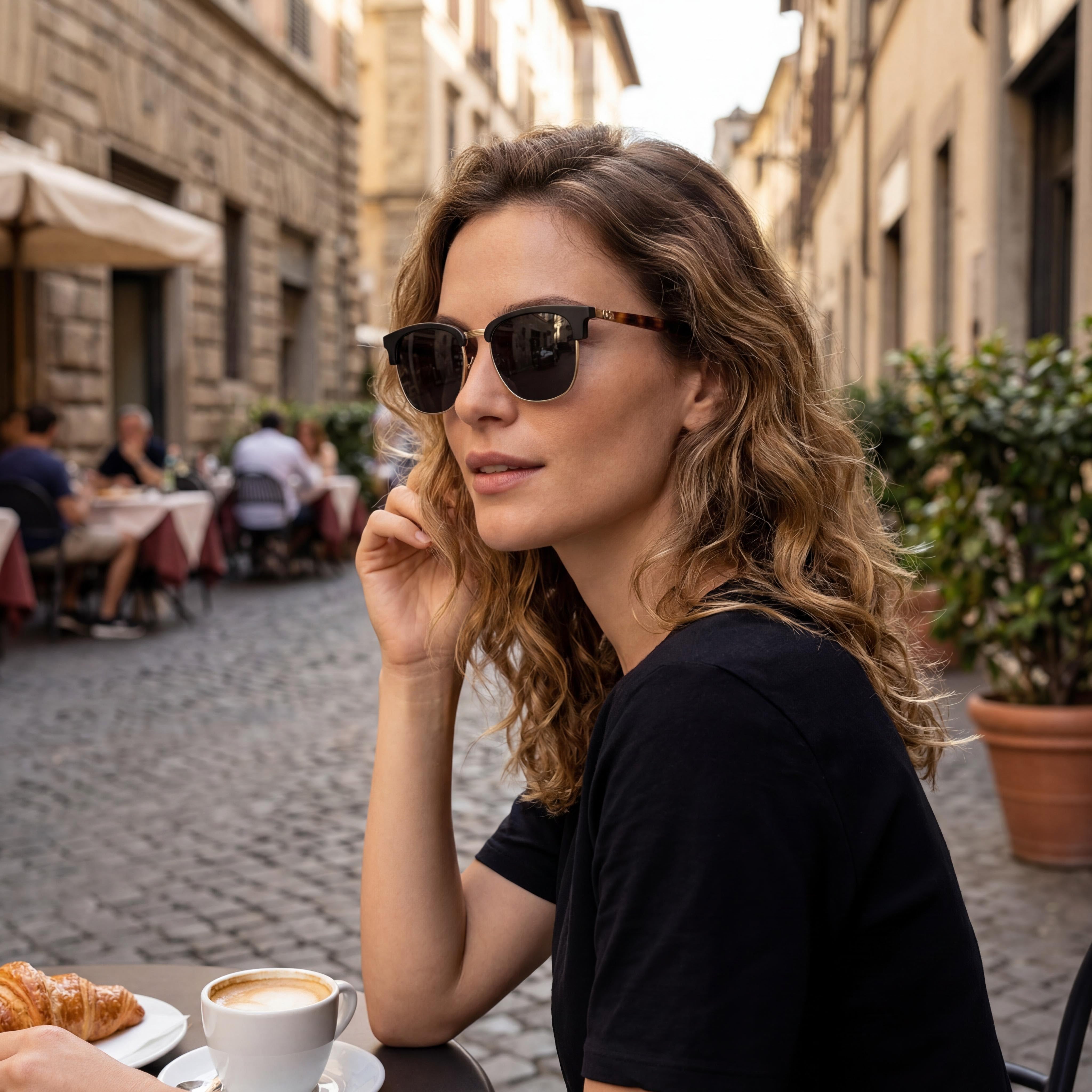 SALVATORE FERRAGAMO Sf307s Unisex Composite UV Protected Non-Polarized Sunglasses Black Gold Havana Dark Grey with Grey Lenses 53mm, Photo 4