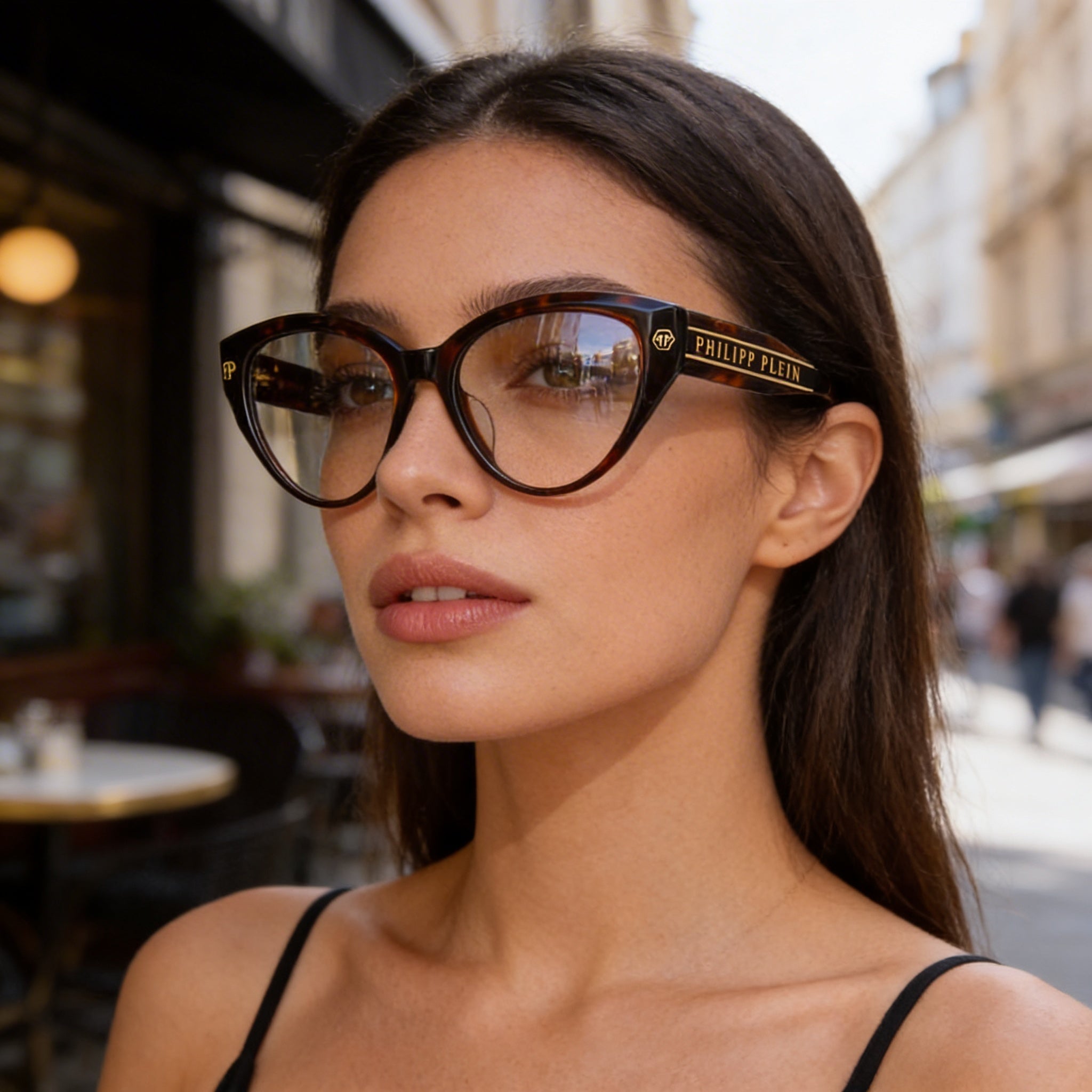 Philipp Plein VPP052M Havana Cat Eye Eyeglasses for Women, 54mm, Photo 4