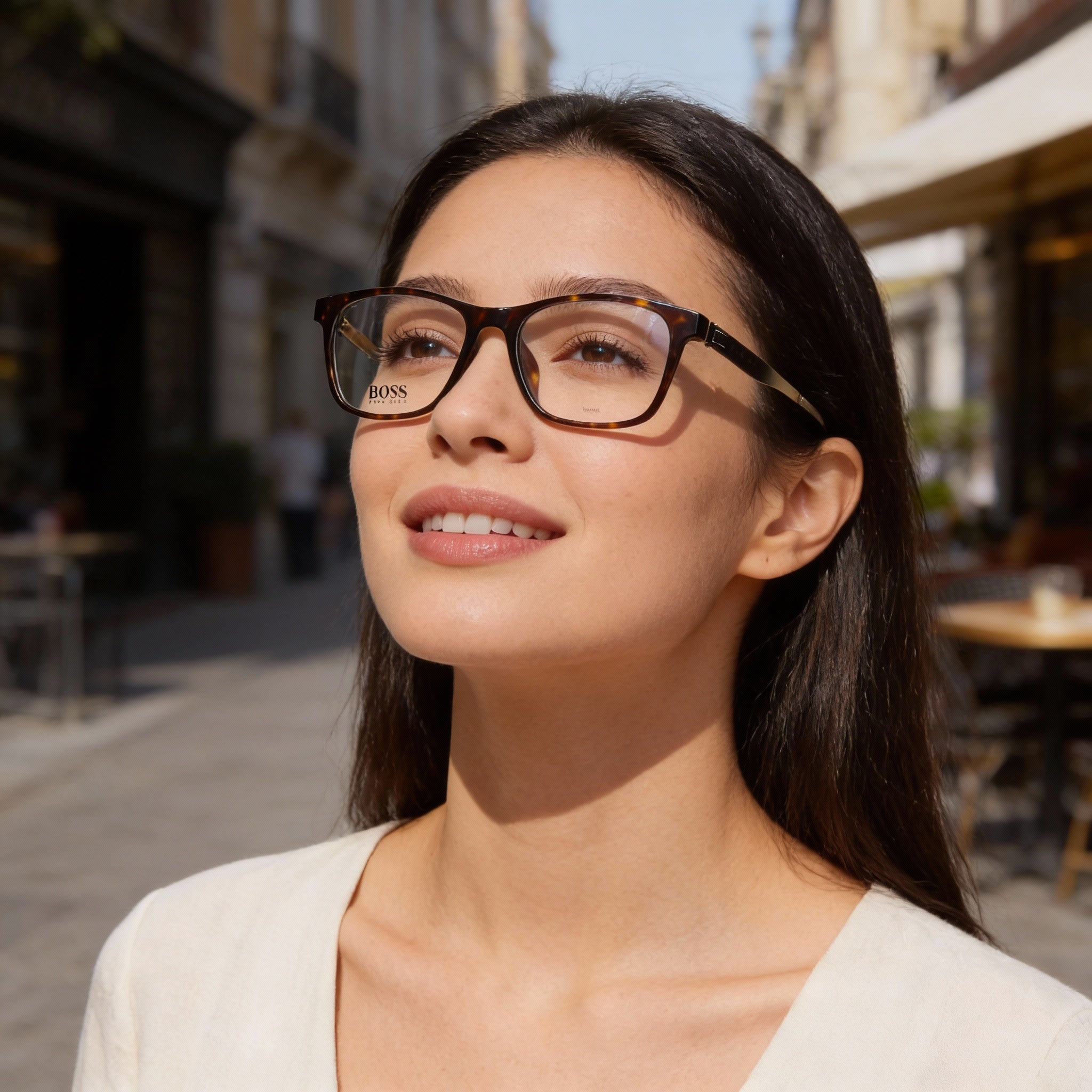 BOSS 1343/F Unisex Sunglasses, Plastic Frame, Polycarbonate Lenses, Havana 54mm, Photo 5