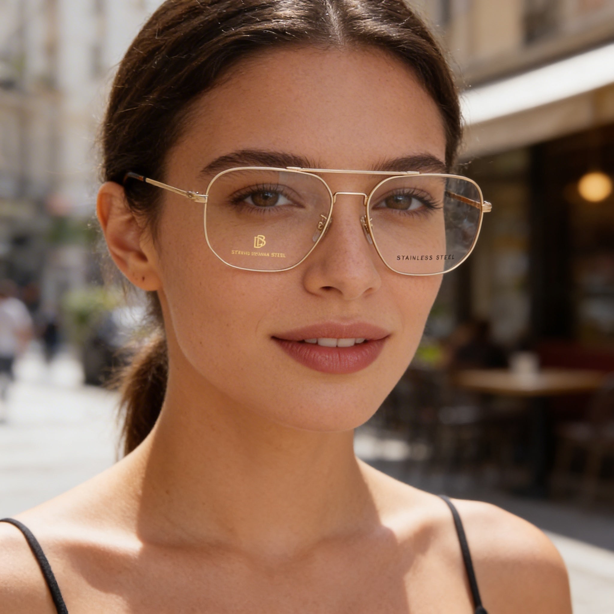 David Beckham Db 1096 Unisex Metal Gold Frame Eyewear featuring Polycarbonate Lenses, 57mm Lens Width, Photo 5