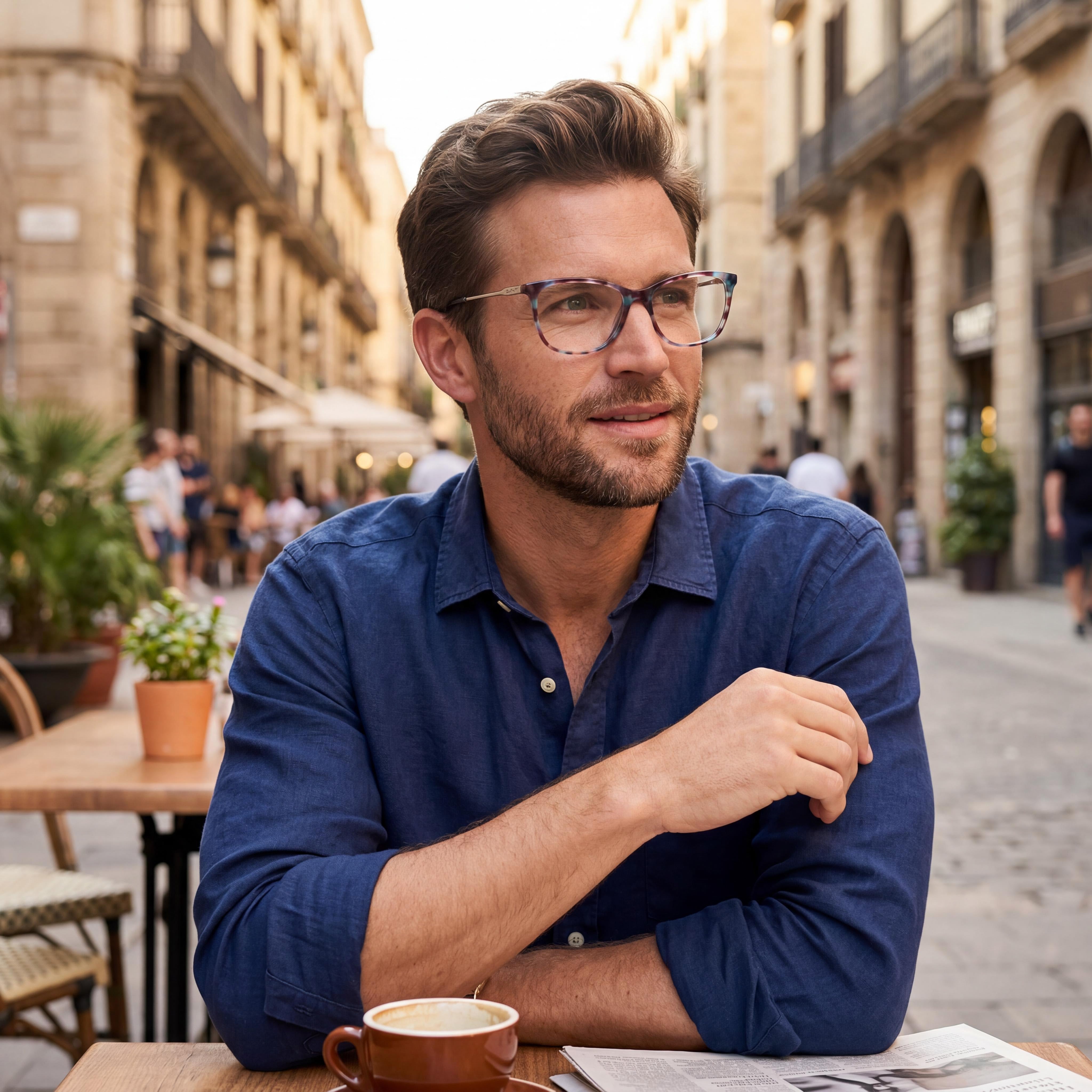 GANT Gafas de hombre violeta ópticas, con lentes de demostración transparentes, listas para lentes de prescripción personalizadas, Photo 4