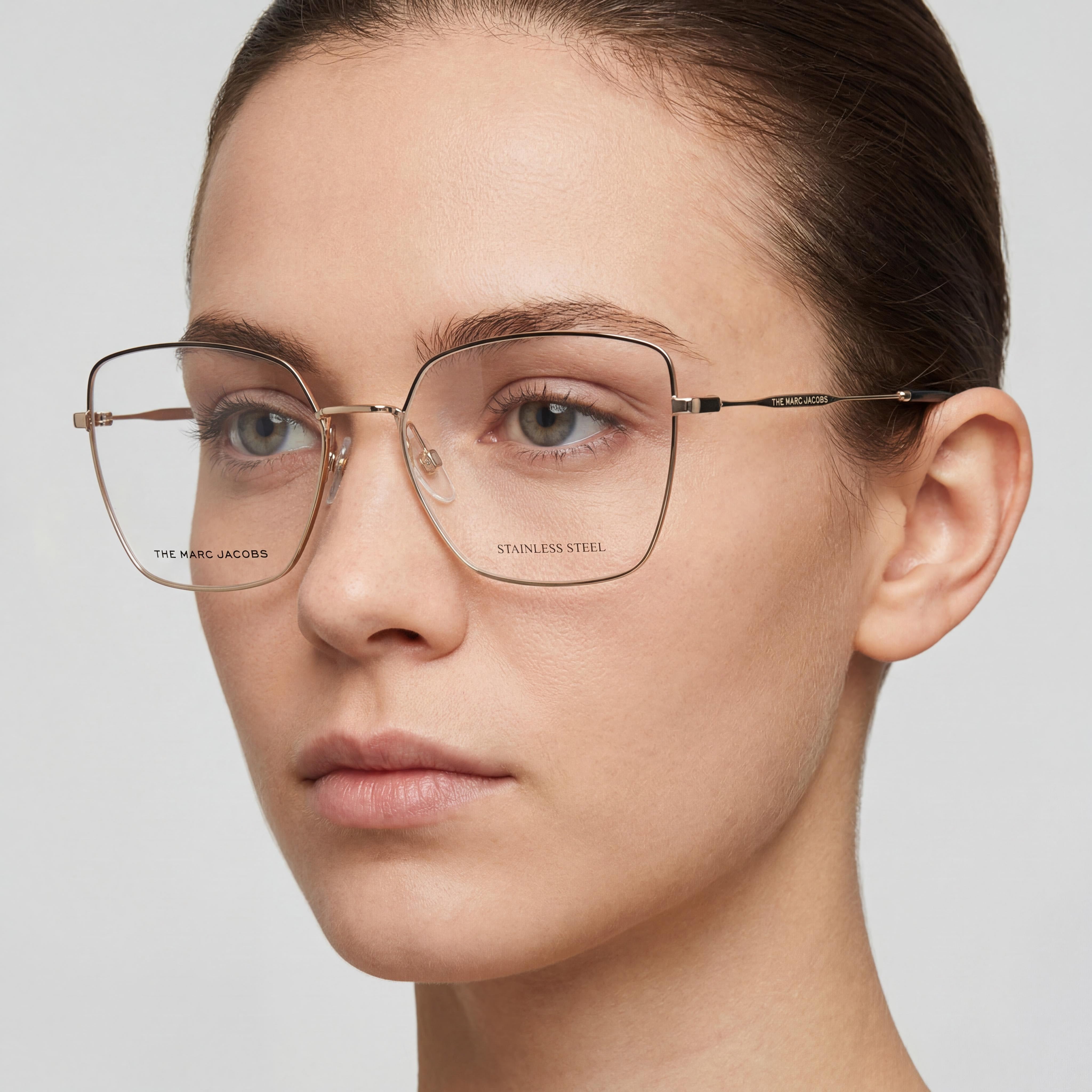 Marc Jacobs Marc 561 Unisex Gold Black Alloy Steel Optical Frame with Polycarbonate Lens 56mm, Photo 4