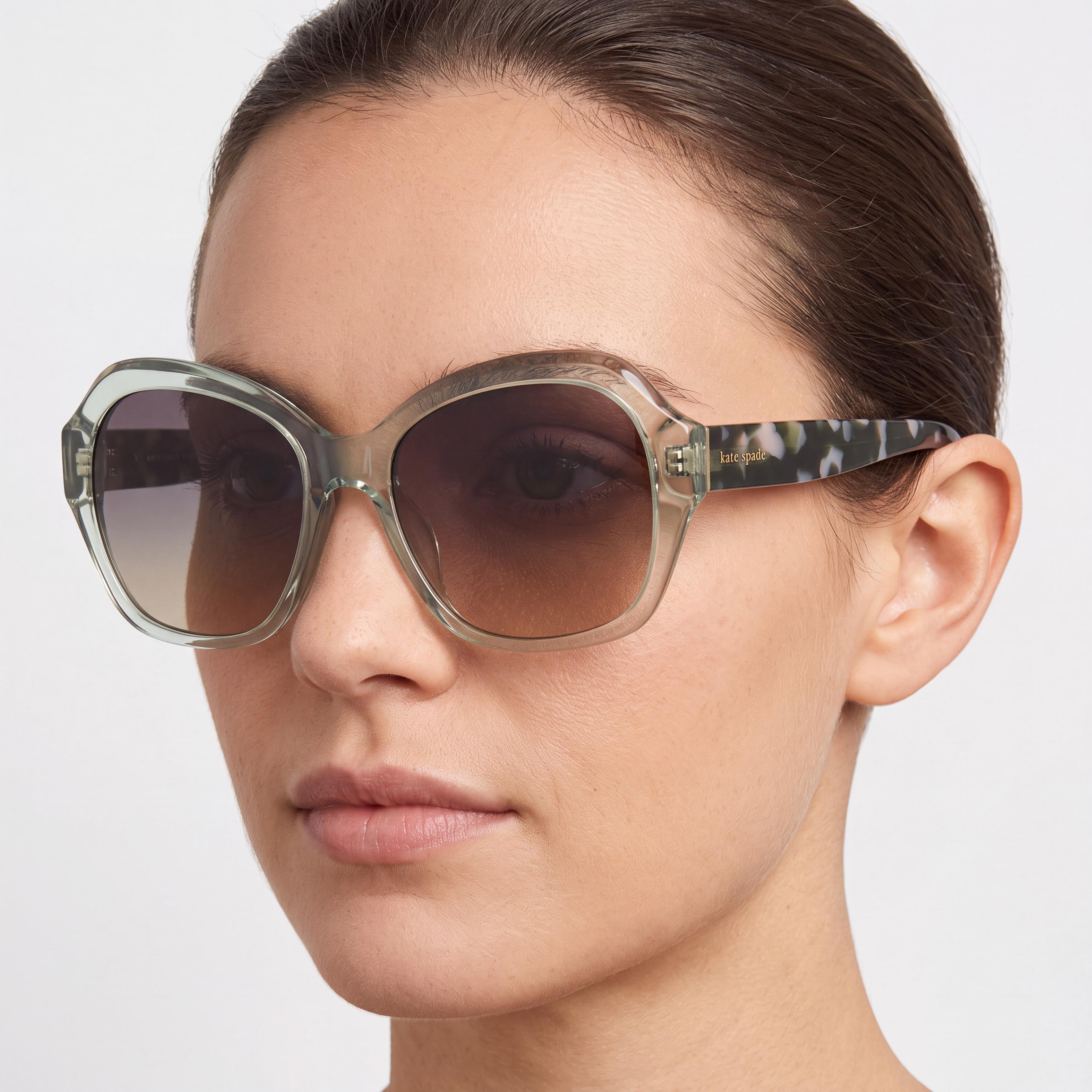 kate spade new york Lottie/G/S Women's Green Acetate Non-Polarized 55mm Sunglasses, Photo 3