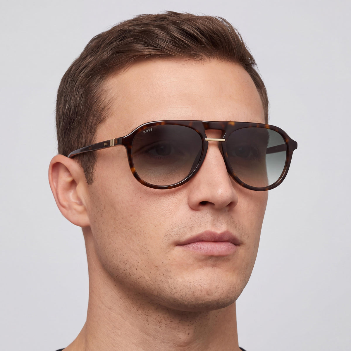 Hugo Boss BOSS 1435/S Casual Unisex Acetate Havana Grey Shaded Sunglasses with Polycarbonate Lenses 54mm, Photo 3
