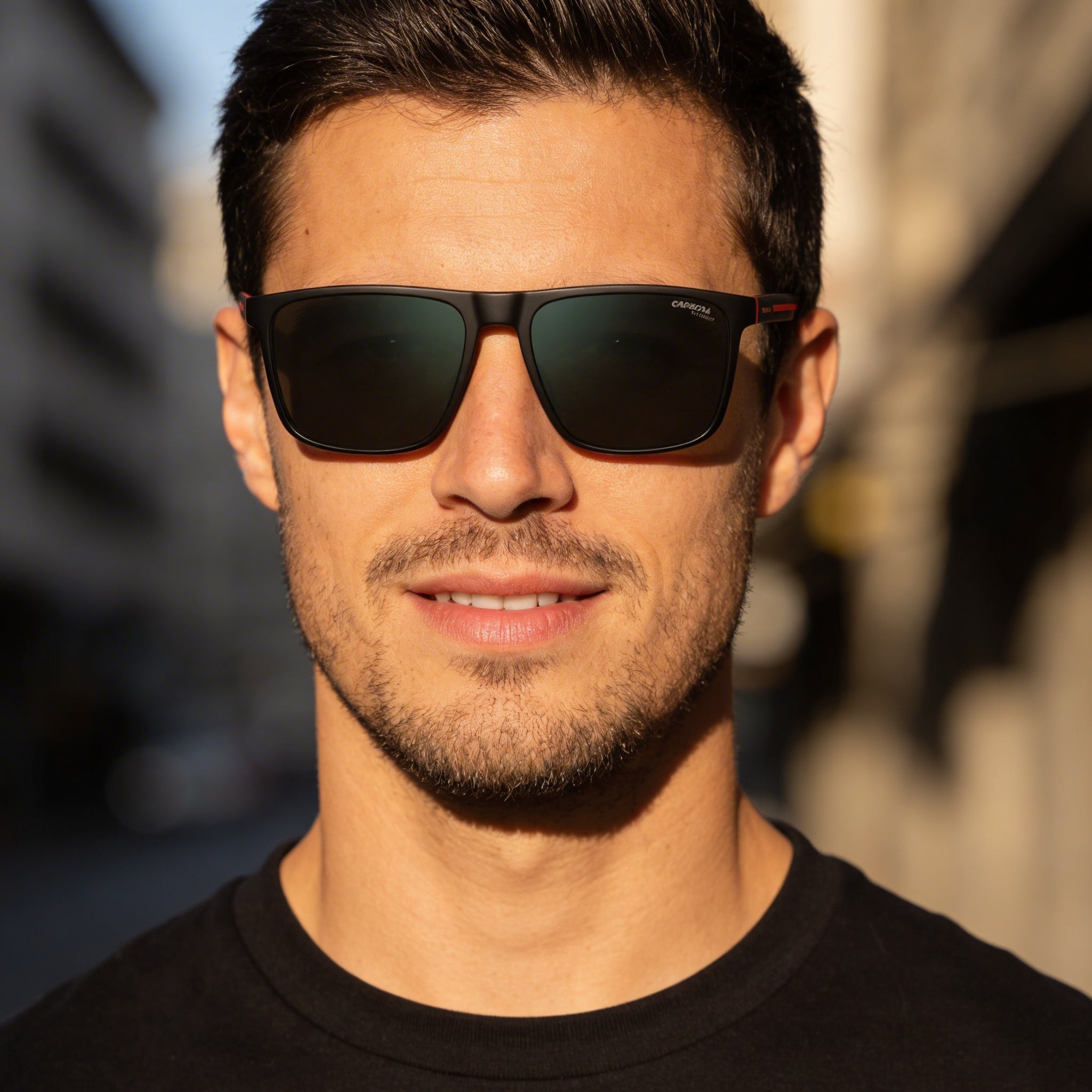 Carrera 8064/S Men's Rectangular Plastic Polarized Sunglasses Black Red Green Grey High Contrast 57mm, Photo 5