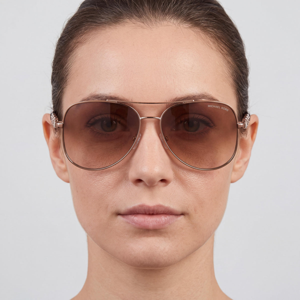Michael Kors MK1121 CHIANTI 12136K Women's Multicoloured Compound Frame Classic Sunglasses with Brown Silver Flash Lenses, UV Protected, 58mm, Photo 4