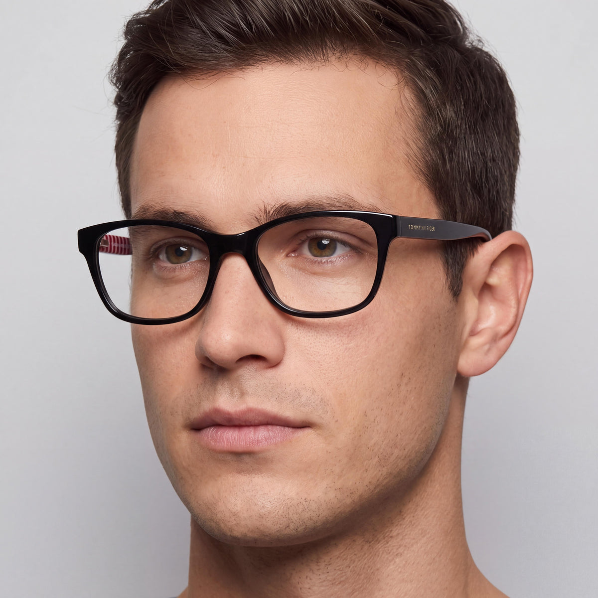 Tommy Hilfiger Casual Men's Acetate Frame Non-Polarized Polycarbonate Lens Sunglasses Pattern Black 52mm, Photo 3