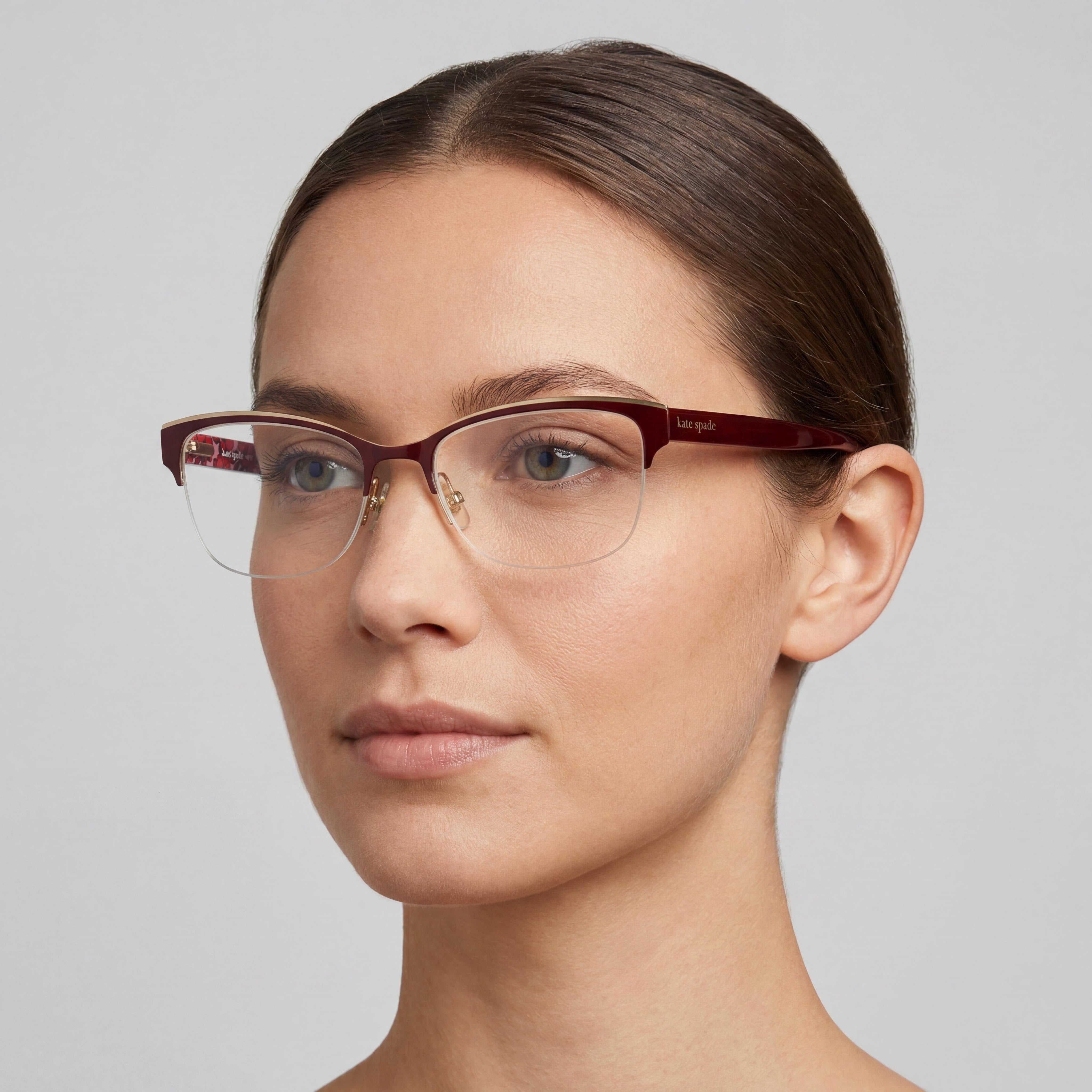 kate spade new york Marjorie Women's Red Pattern Polycarbonate Lens Stainless Steel Frame Non-Polarized Eyewear 52mm, Photo 5