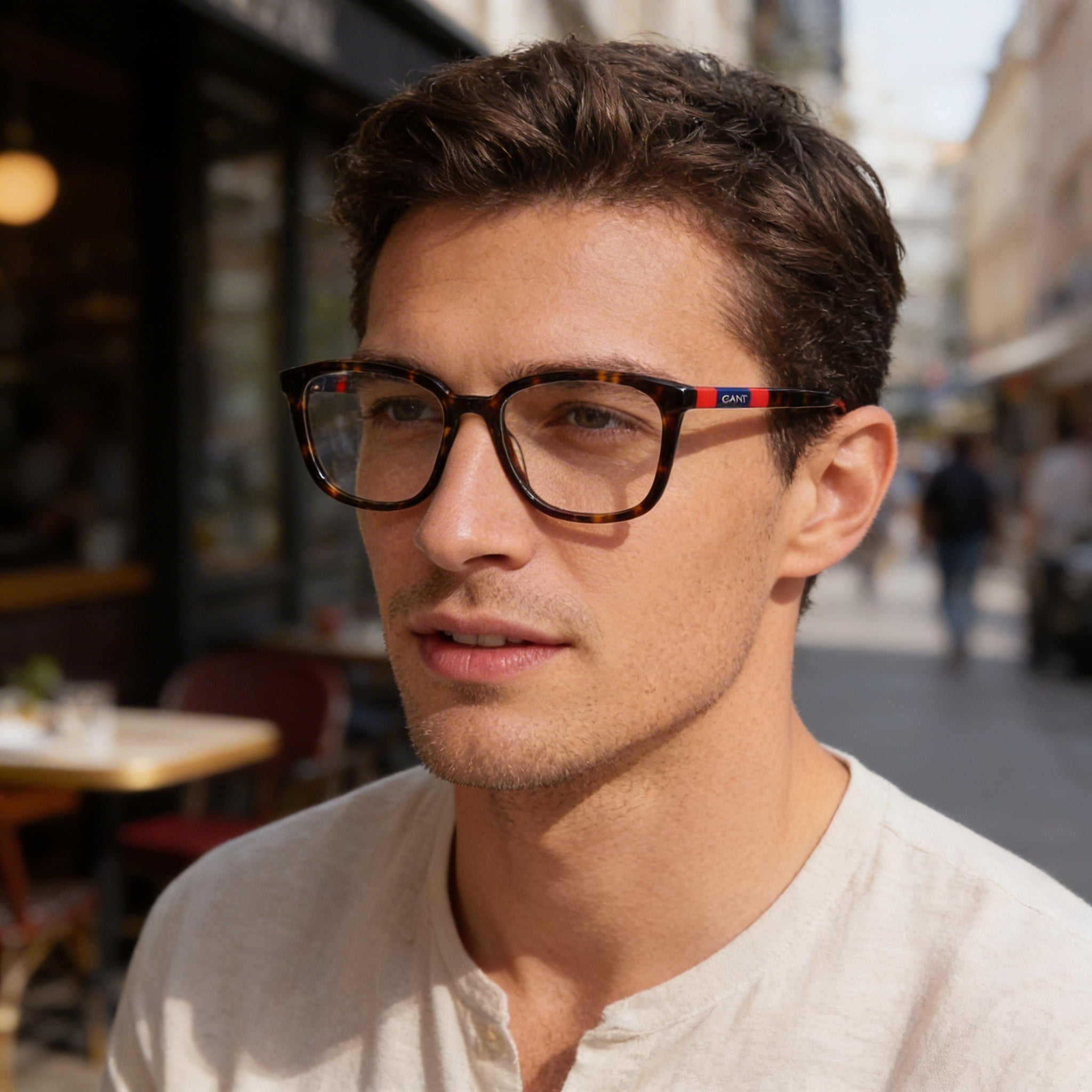 GANT Modern Men's Dark Havana Acetate Eyeglass Frames with Polycarbonate Lenses - 53mm Lens Width, Photo 6