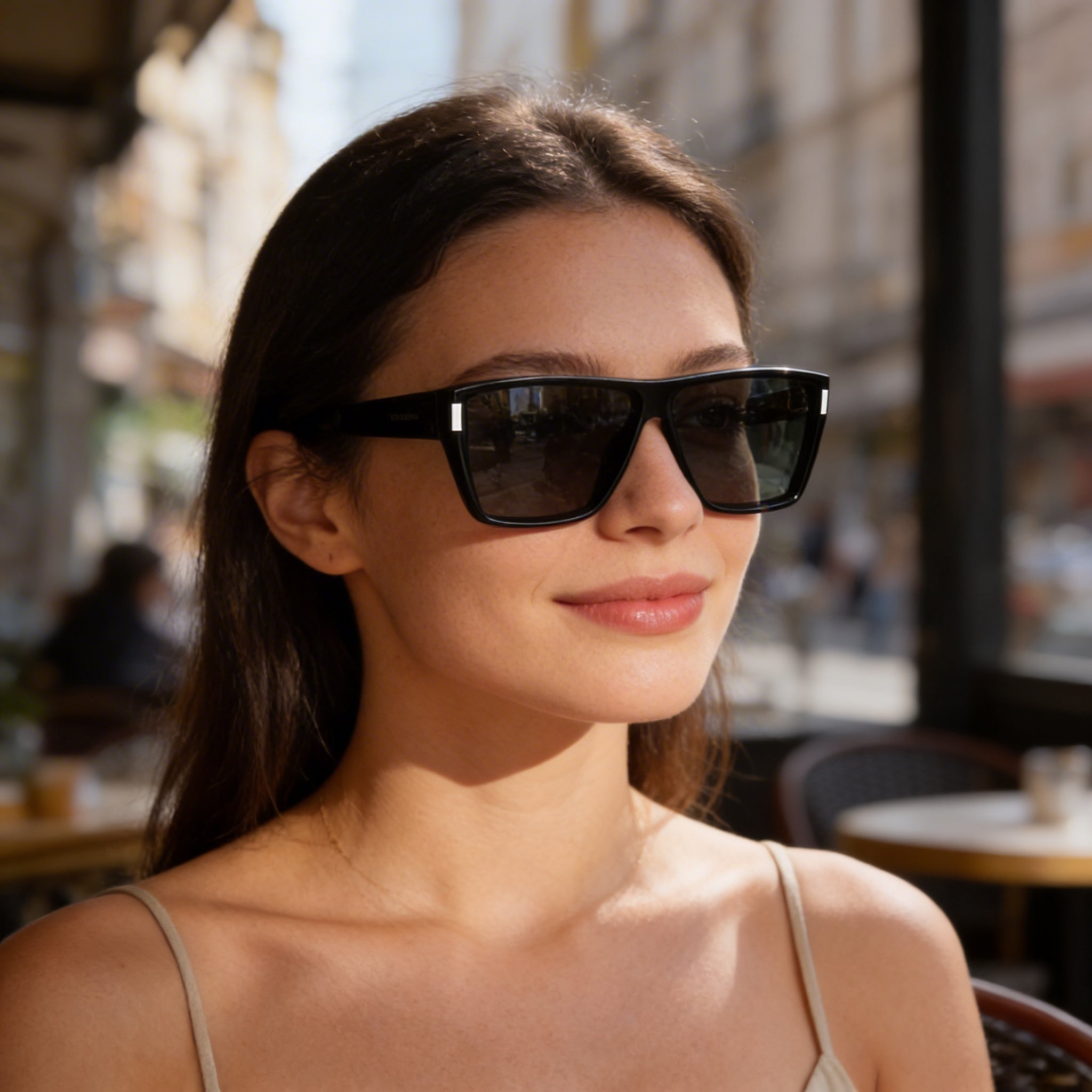 Gafas de sol unisex Yves Saint Laurent SL 756 001 de plástico negro, cuadradas, no polarizadas, 100 % protección UV, 64 mm, Photo 4
