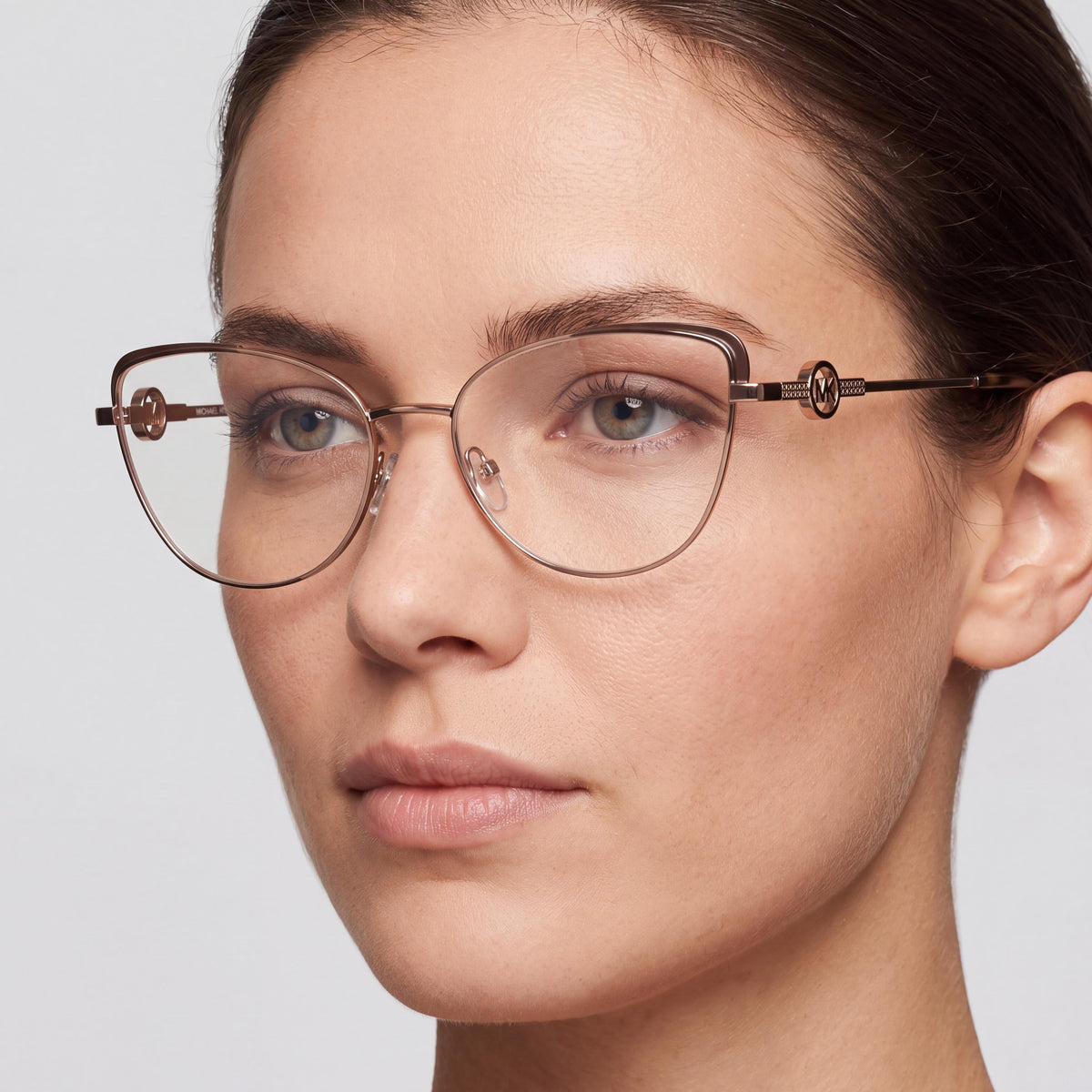 Gafas graduadas de montura completa con forma de ojo de gato para mujer Michael Kors TRINIDAD MK 3058B, color bronce, 54-17-140 mm, Photo 4