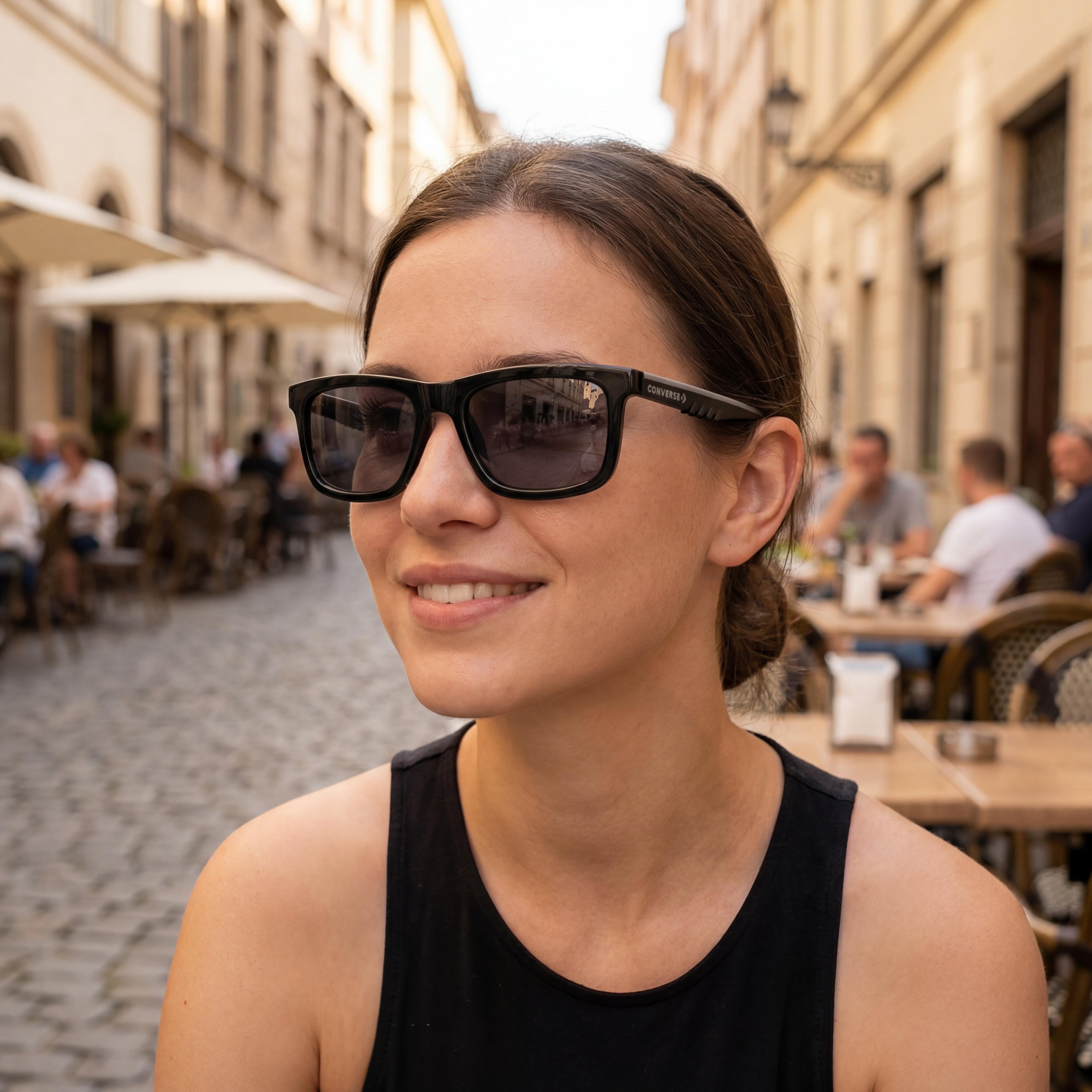 Converse Classic Women's Acetate Black Frame Non-Polarized Polycarbonate UV 400 Sunglasses 54mm, Photo 6