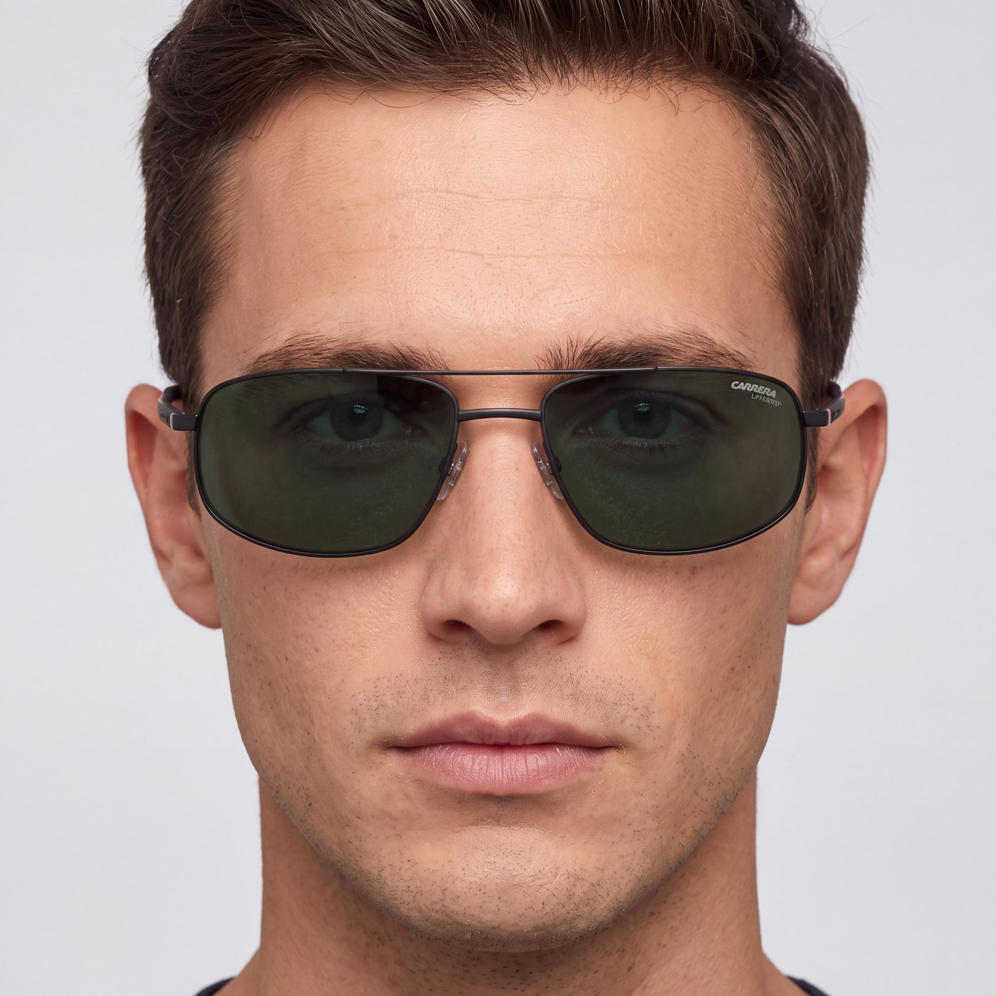 Carrera 8036/S Unisex Matt Black Metal Rectangle Non-Polarized UV Protection Sunglasses 62-18-135, Photo 4
