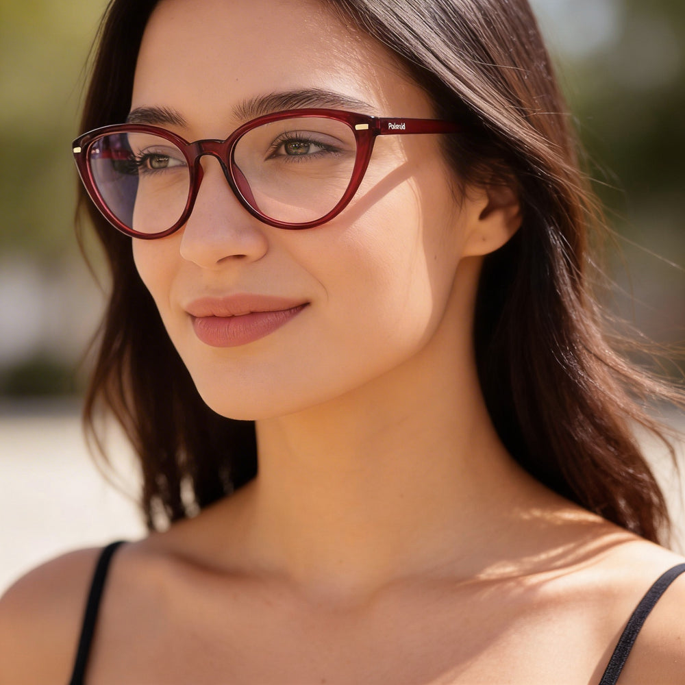 Gafas de sol Polaroid Pld D432 para mujer, transparentes, rojas, inyectadas, 53 mm