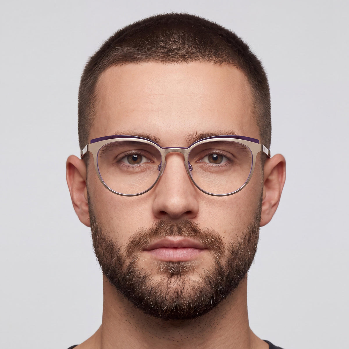 MCALLISTER Mc4541 Unisex Gold Acetate Eyeglasses with Clear Polycarbonate Lenses and 49mm Lens Width, 18mm Bridge, 140mm Temple Length, Photo 3