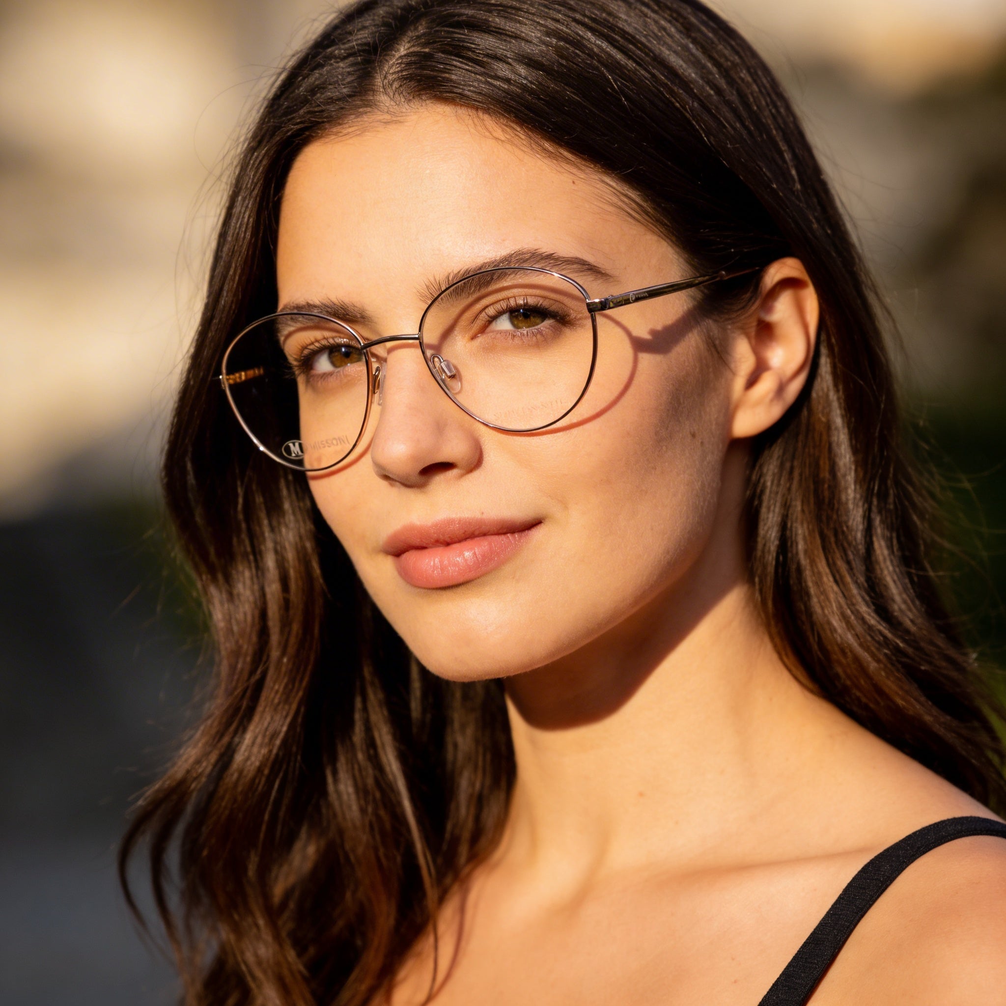 M Missoni Luxury Elegant Women's Pink Gold Alloy Steel Frame Cateye Eyeglasses with Polycarbonate Lenses 53-18-140, Photo 5