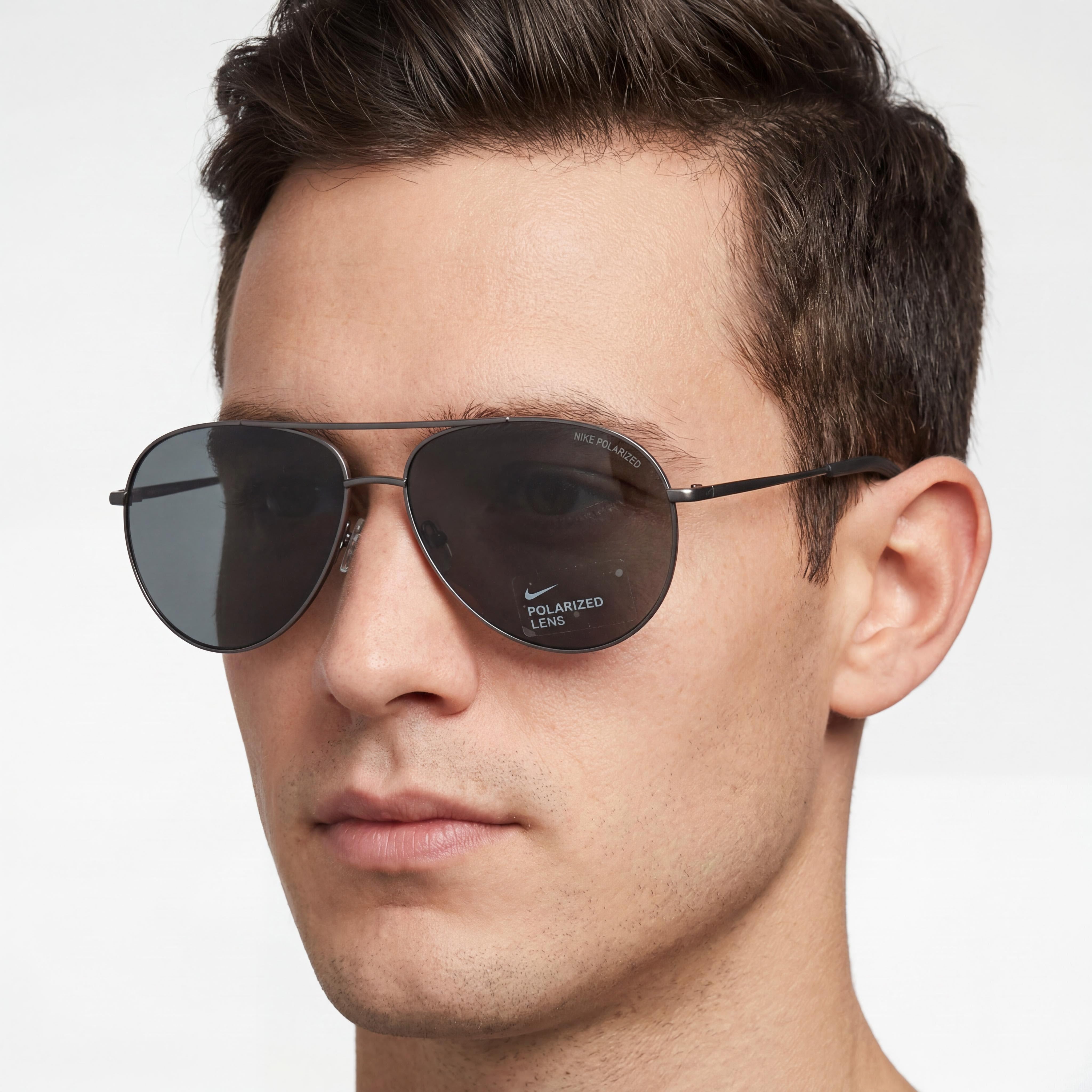 Nike Classic Gunmetal Rectangle Polarized Sunglasses for Men, 61mm, Photo 5