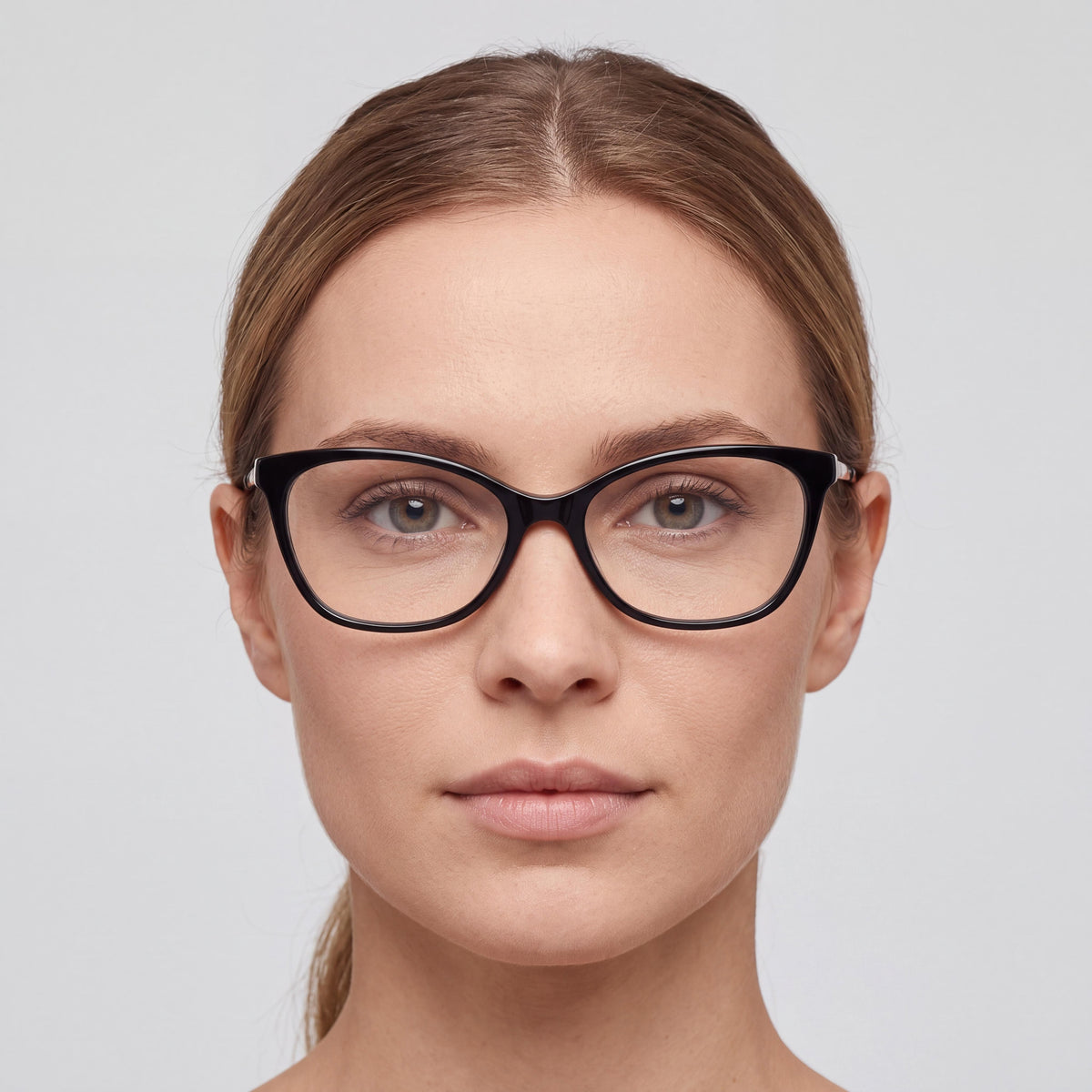 Gafas GUESS de mujer con diseño formal/clásico, montura de plástico negro brillante y 55 mm de ancho de lente, Photo 3