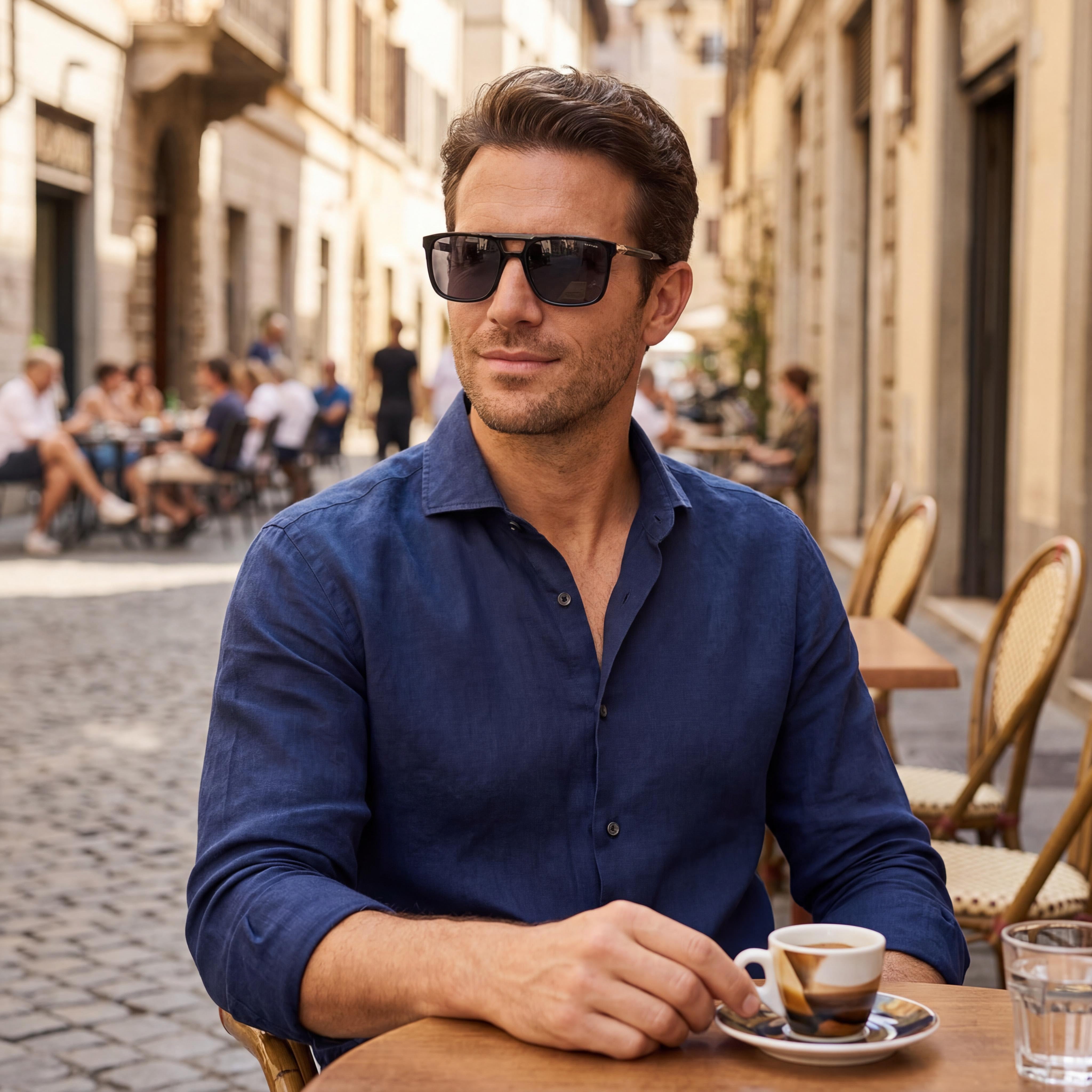 Chopard Sch311 Men’s Shiny Black Acetate-Metal Frame UV Protection Sunglasses 59mm, Photo 4