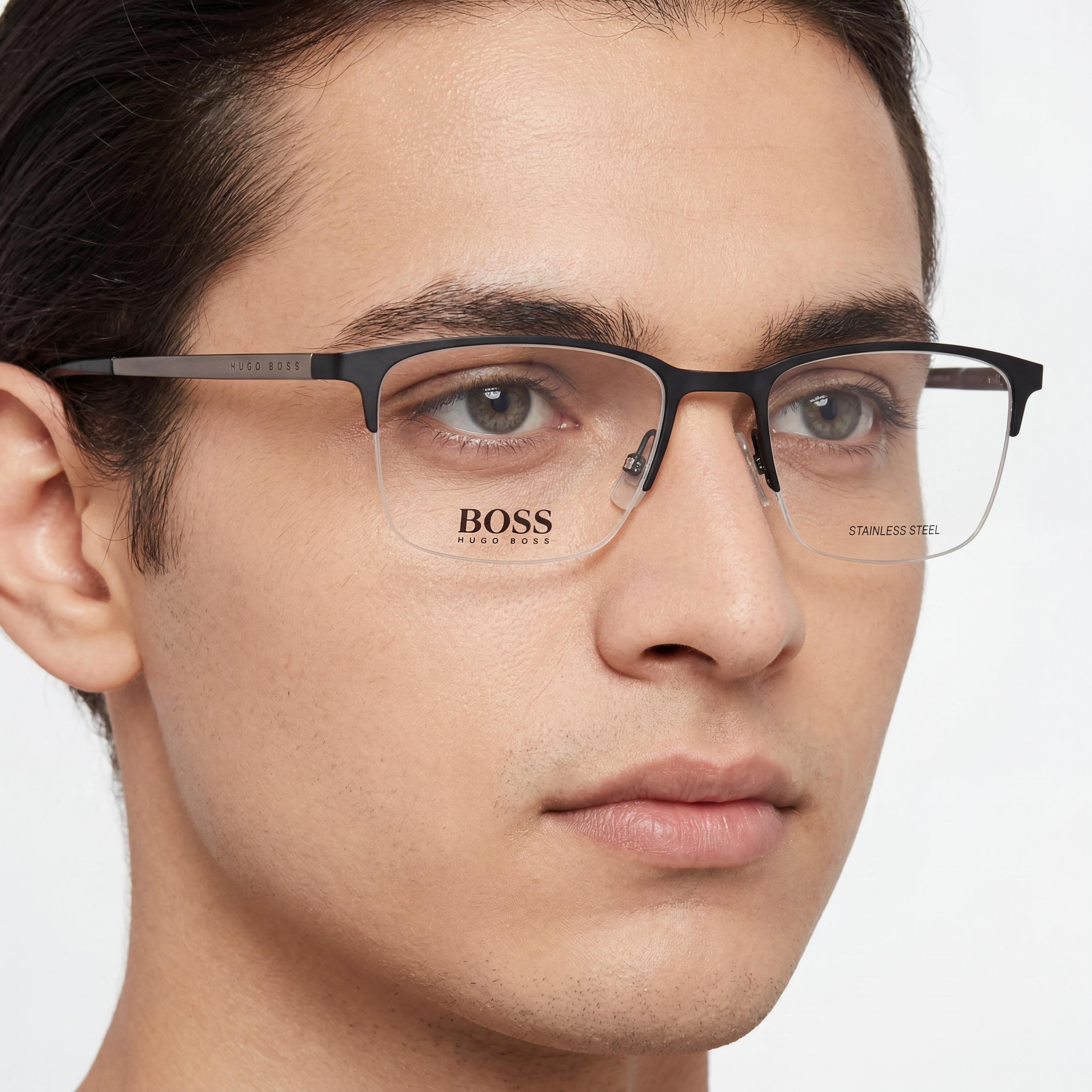 Hugo Boss Audio Systems 1187 RZZ Gafas Ópticas Unisex de Acero Inoxidable Color Rutenio Oscuro Mate Sin Polarizar 52mm, Photo 4