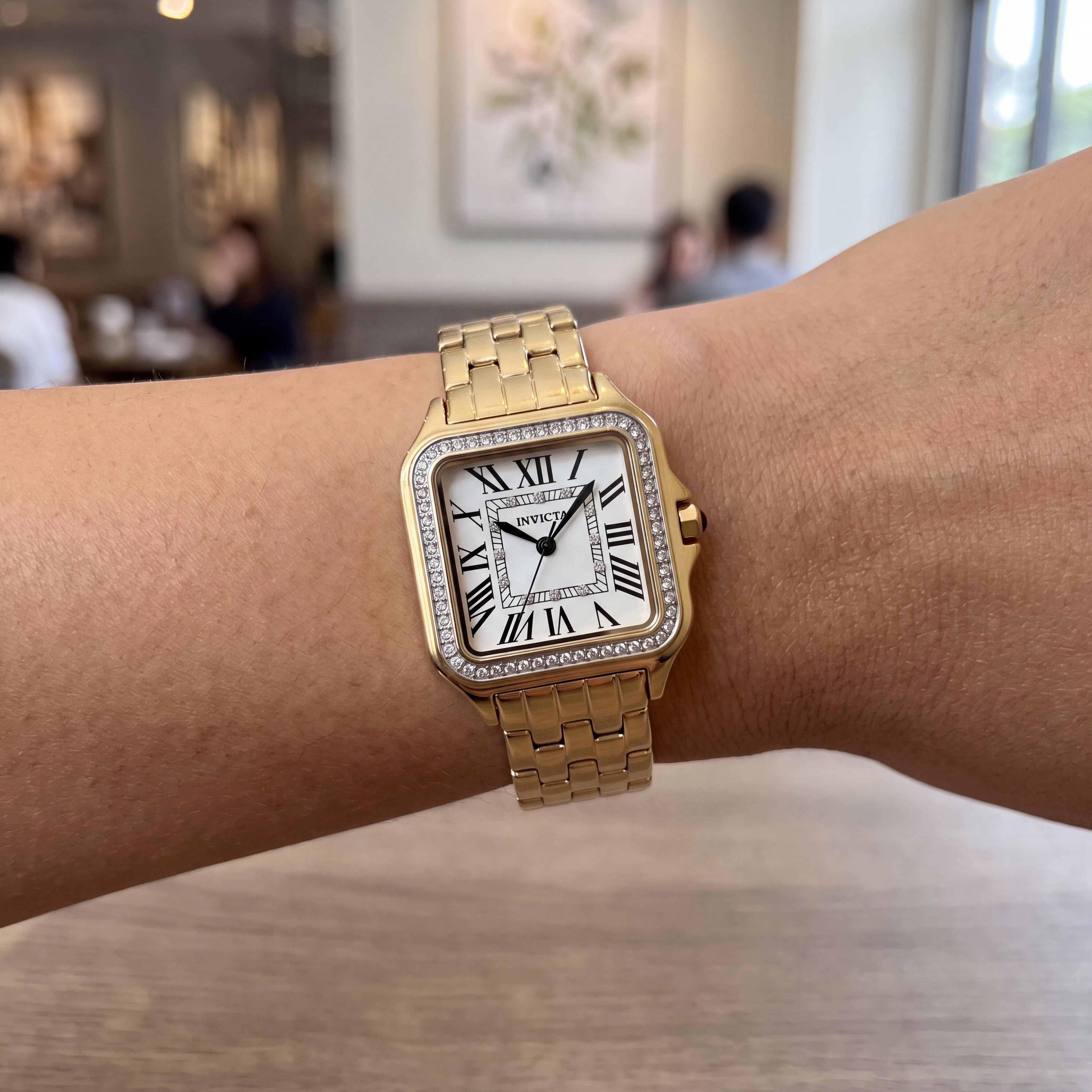 Invicta Angel 48995 Women's Silver Dial Stainless Steel Bracelet Quartz Watch 28mm, Water Resistant, Photo 4
