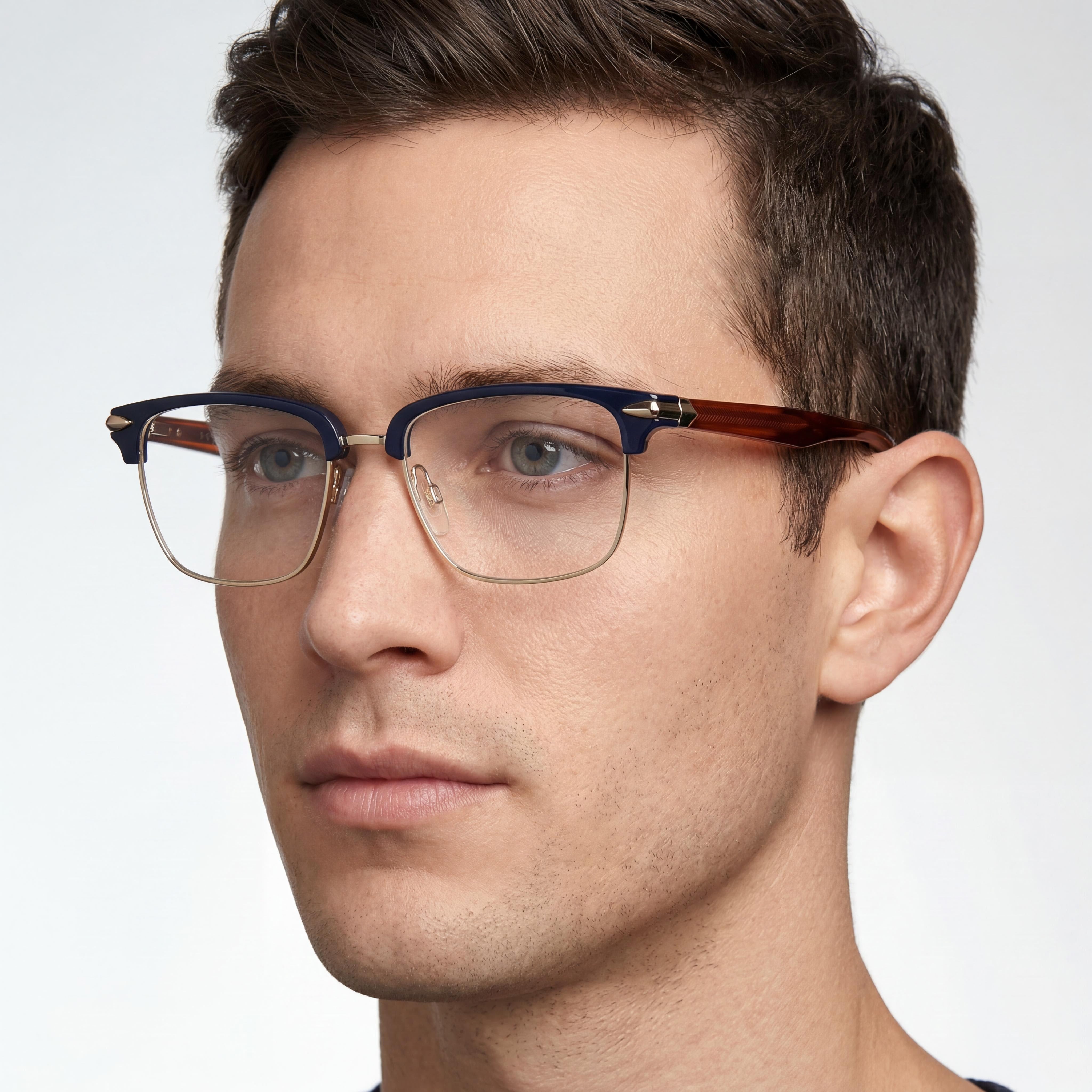 Gafas de sol no polarizadas Rag & Bone Modern para hombre, aleación de acero, azul/marrón, 53 mm, Photo 5