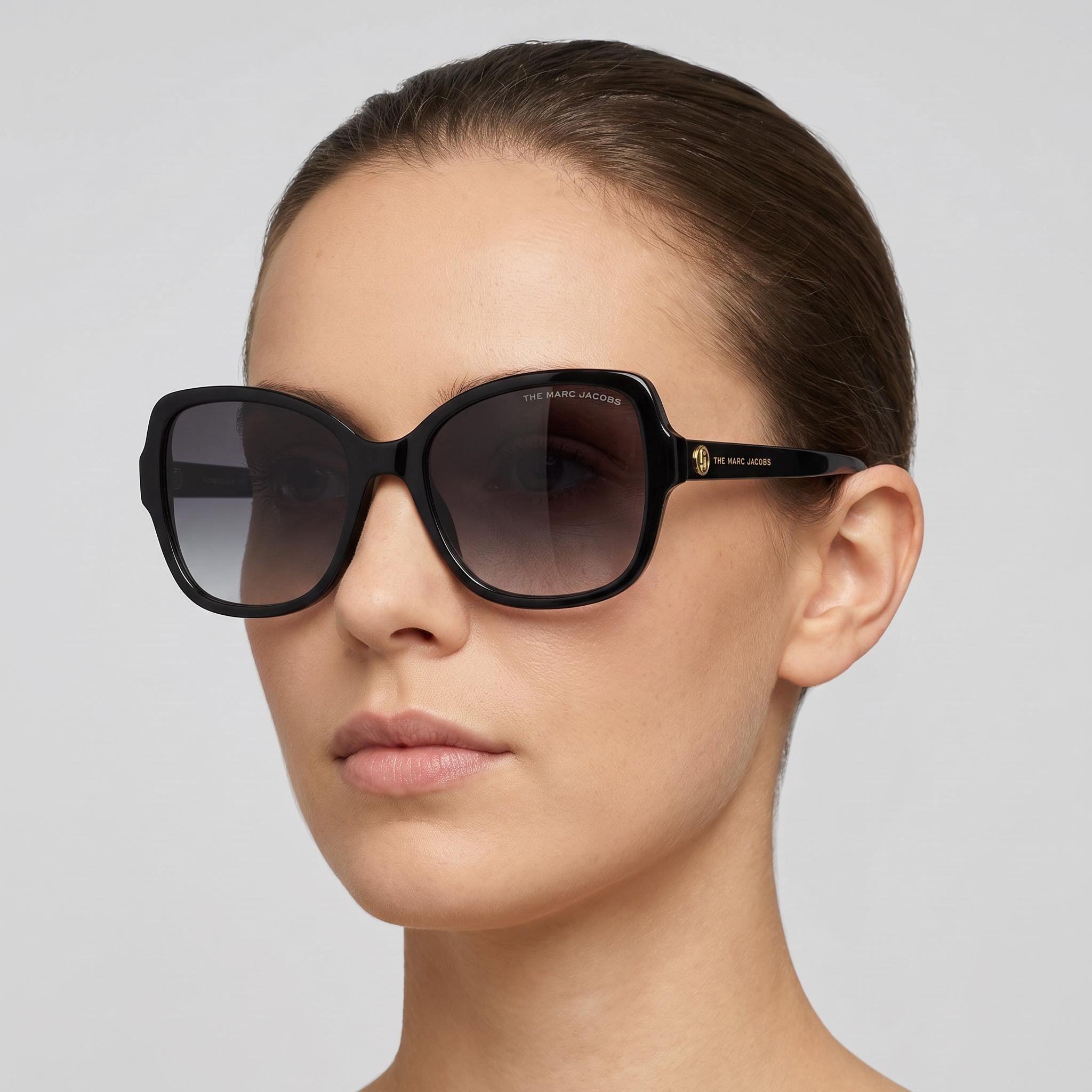 Marc Jacobs MARC 555/S Women's Black Acetate Dark Gray Gradient Non-Polarized UV Protected Sunglasses 55mm, Photo 5