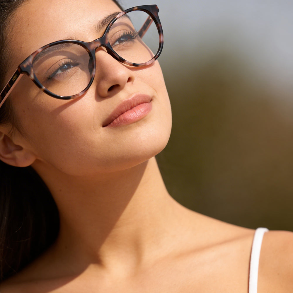 Gafas graduadas Levi's Lv 1031 para mujer, color rosa Havana, con montura de plástico y detalle del logotipo característico, 51-17-145 mm