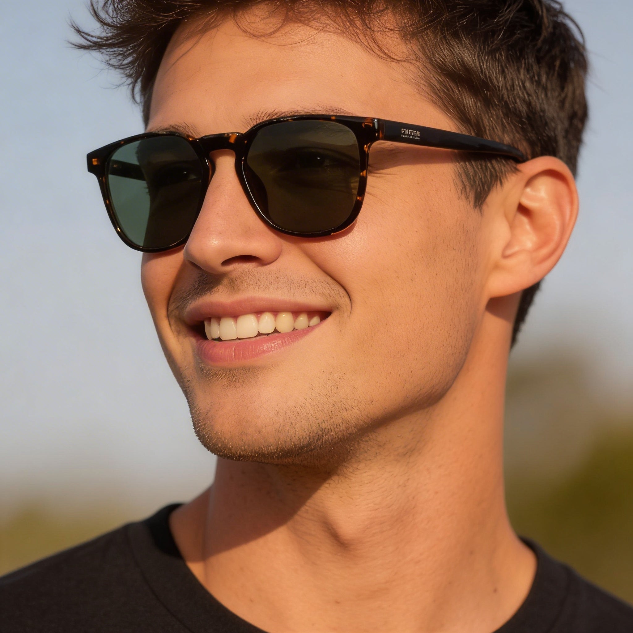 Gafas de sol redondas y suaves Kenneth Cole para hombre, montura de plástico color habana oscuro, lentes verdes, 100 % protección UV, 54-17-150 mm, Photo 5