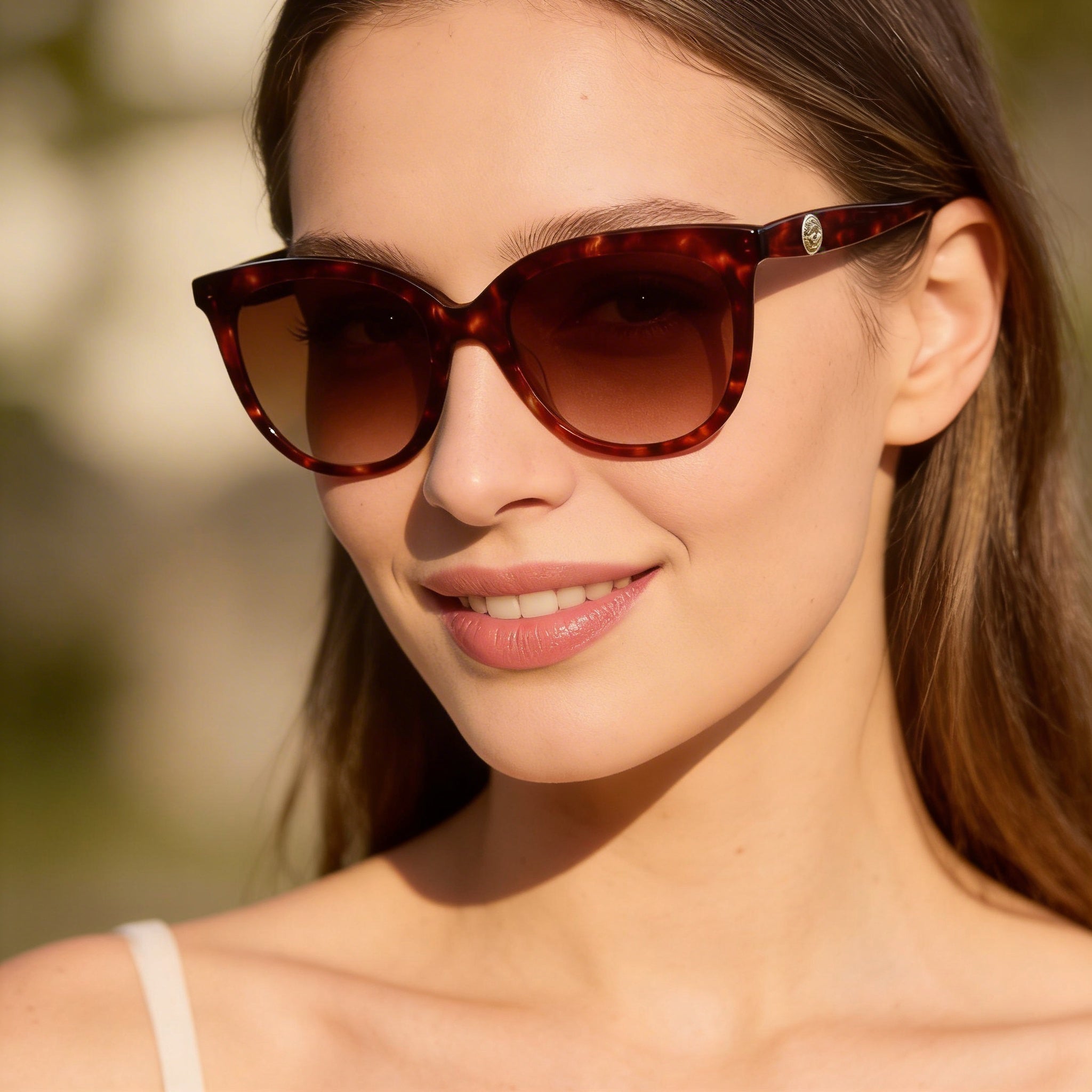 Longchamp Modern Women's Red Havana Alloy Steel UV Protected Sunglasses with 54mm Lens Width, Photo 4